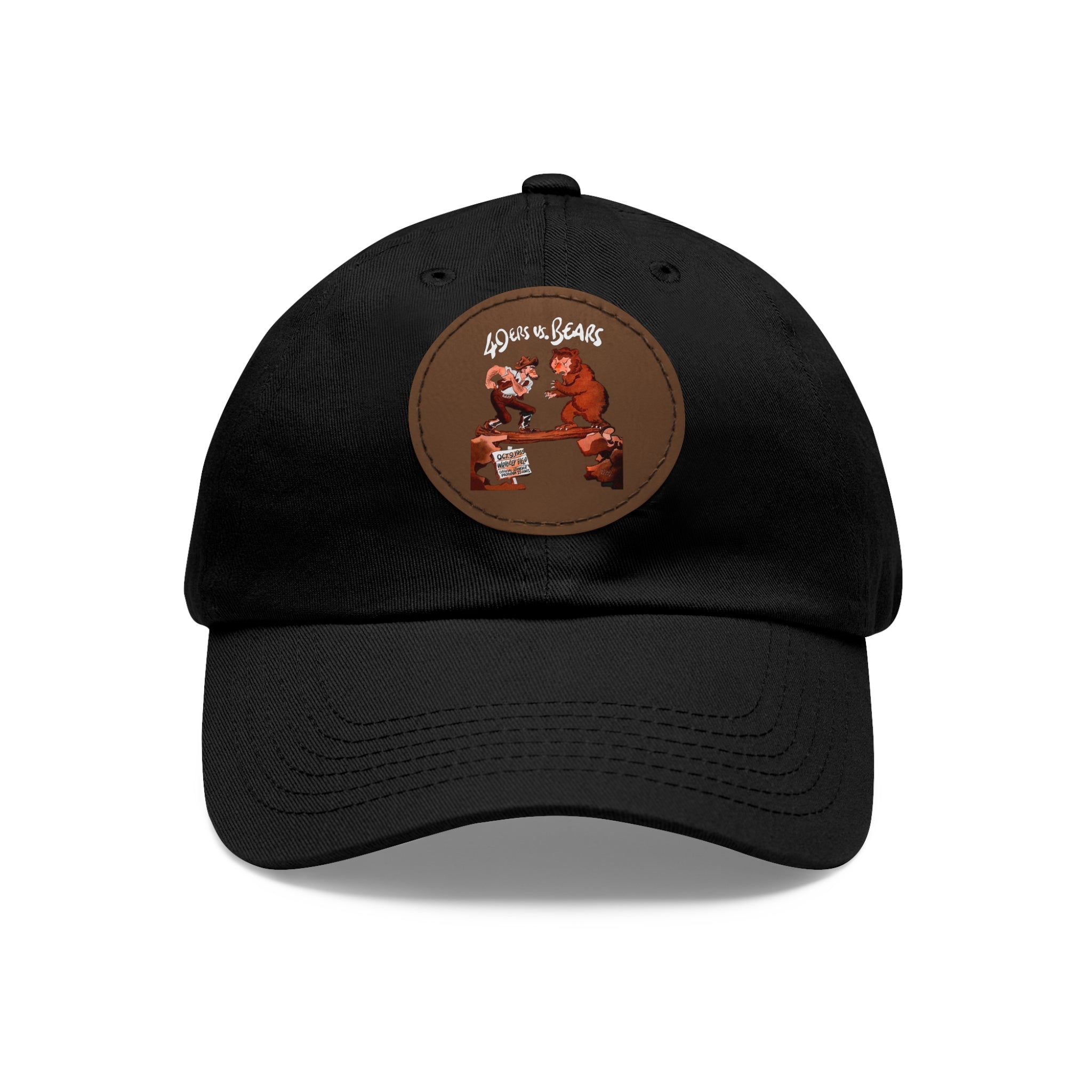 1955 Vintage Chicago Bears - San Francisco 49ers Football Program Cover - Dad Hat with Leather Patch (Round)