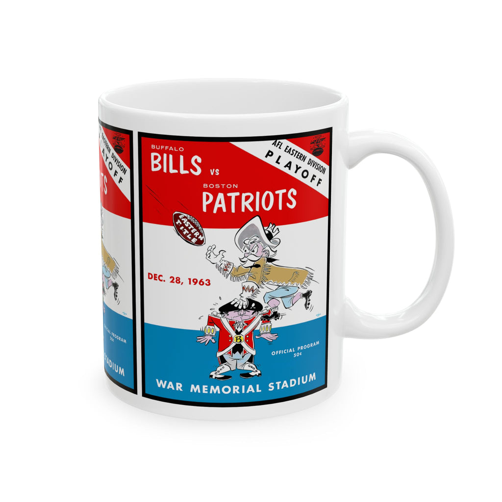 Football Fan Ceramic Mug, Football Buffalo Bill Boston Patriots Coffee Cup, Sports Team Gift, Football Lover's Mug, Game Day Tea Mug