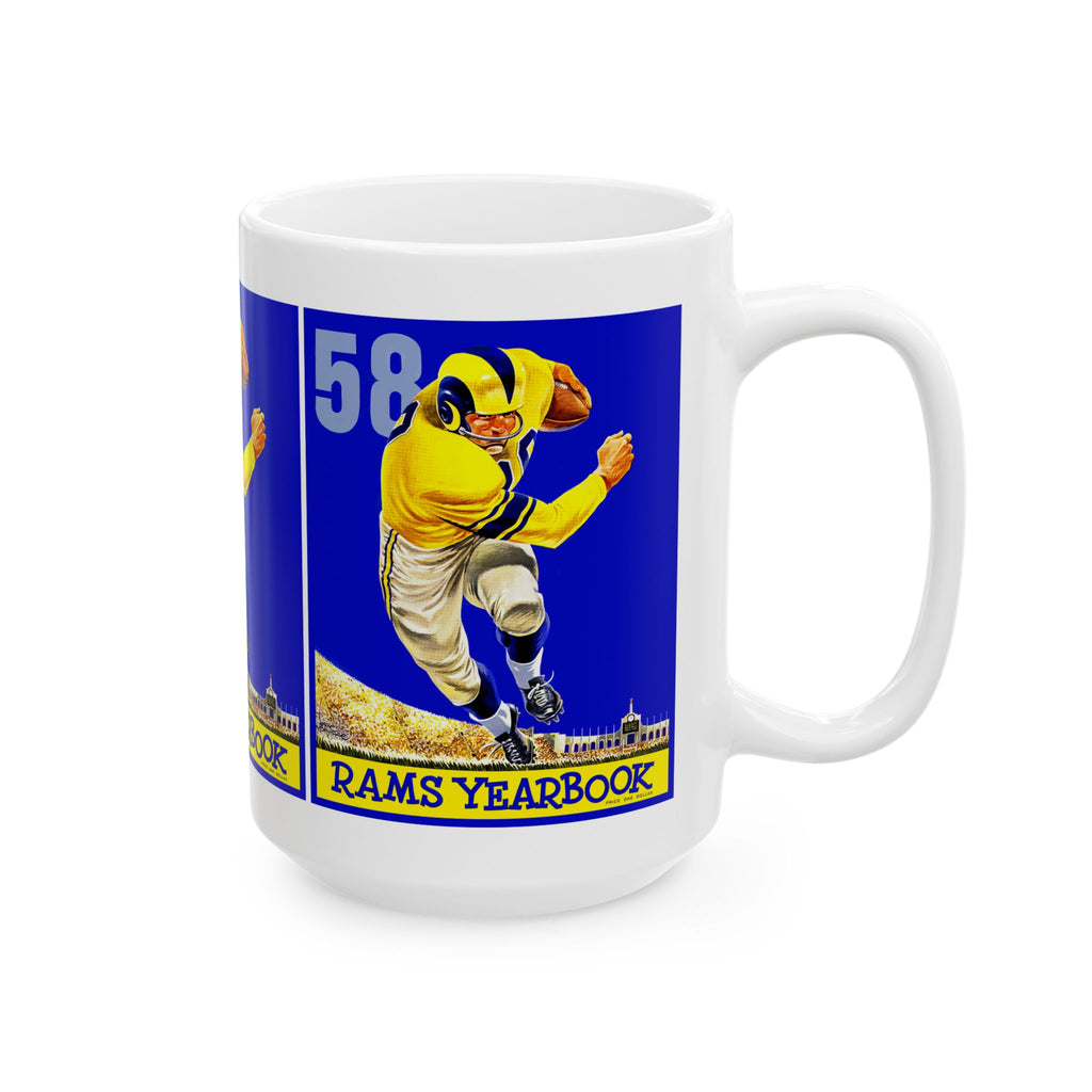 1958 Rams Football Ceramic Mug, Vintage Sports Tea Cup, Retro Team Fan Drinkware, Football Memorabilia Gift, 11oz 15oz