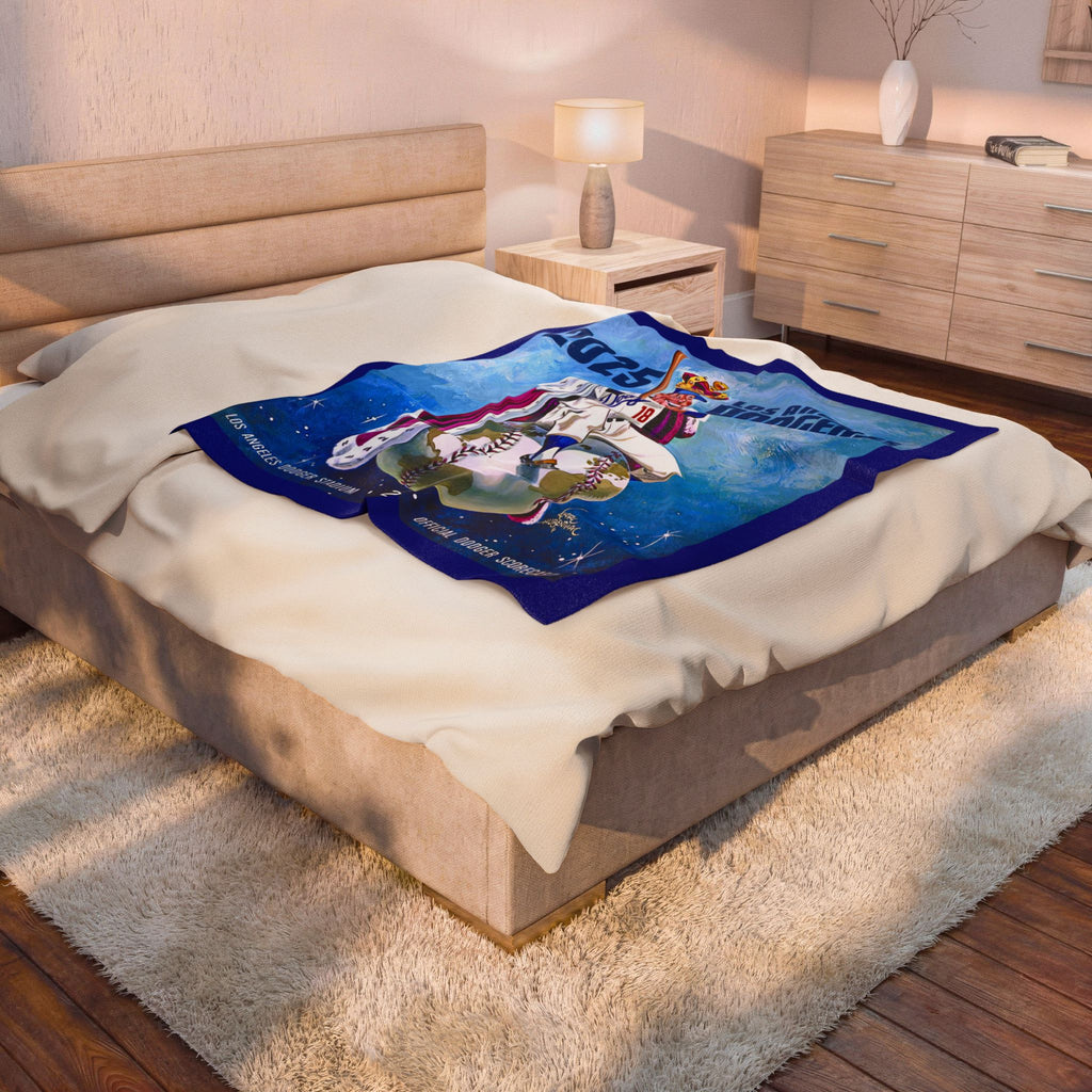 Velveteen Plush Blanket, Baseball World Series-World Champions, Sporty Bed Throw, Cozy Couch Cover, Team Victory Snuggle Wrap, Fan Gift