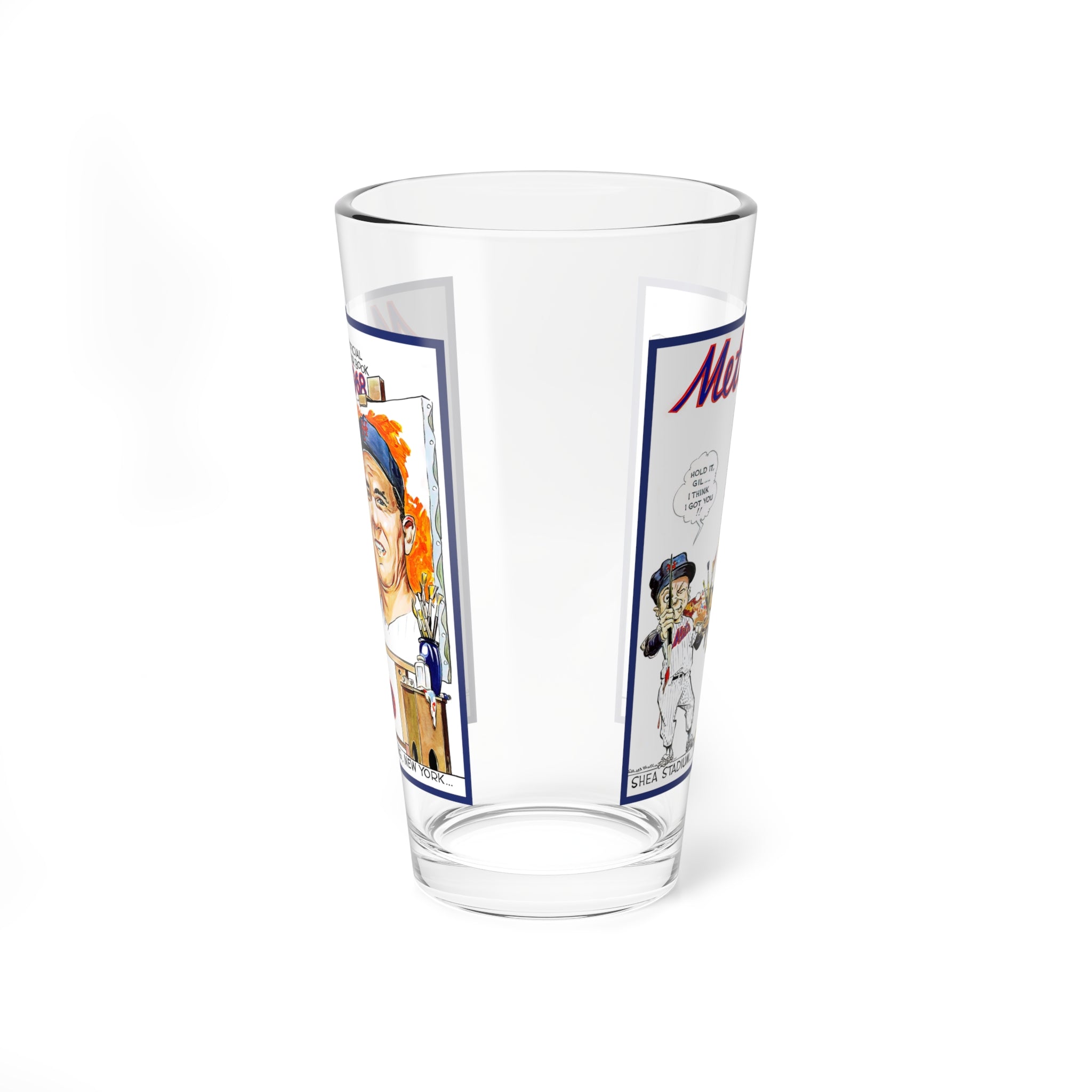 Mixing Glass, 16oz - 1968 New York Mets Baseball - Gil Hodges, Vintage Sports Barware, Gift for Baseball Fans, Sports Memorabilia Decor,