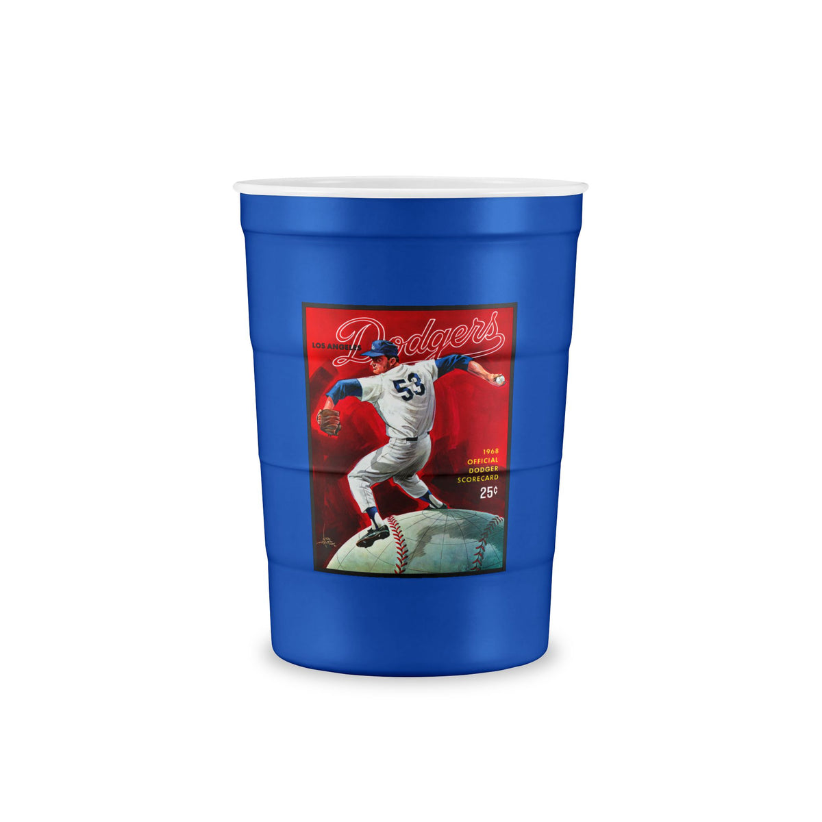 1968 Dodgers Baseball Program Cover - Don Drysdale - Recyclable Steel Cup
