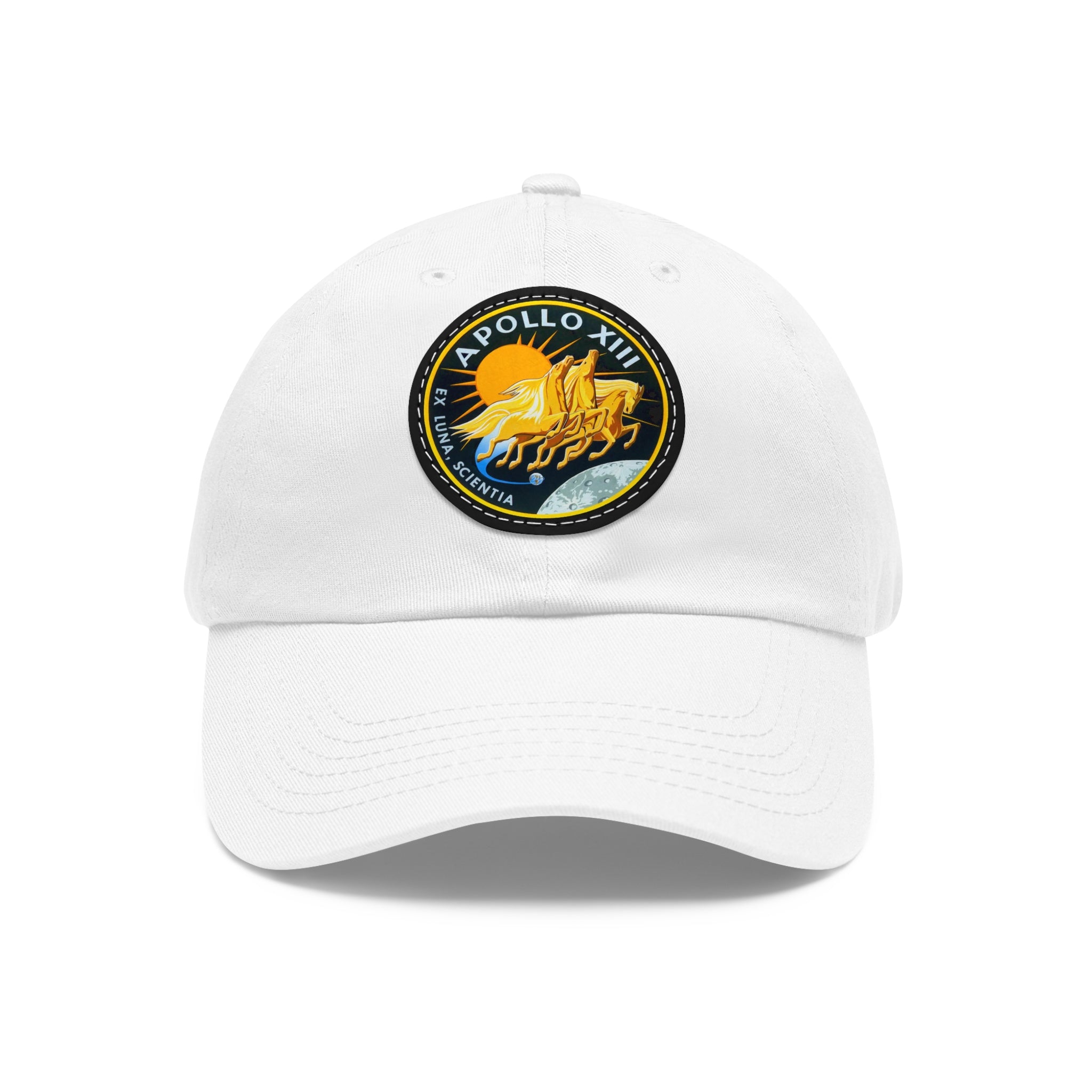 NASA Apollo 13 - Flight Patch - Dad Hat with Leather Patch (Round)