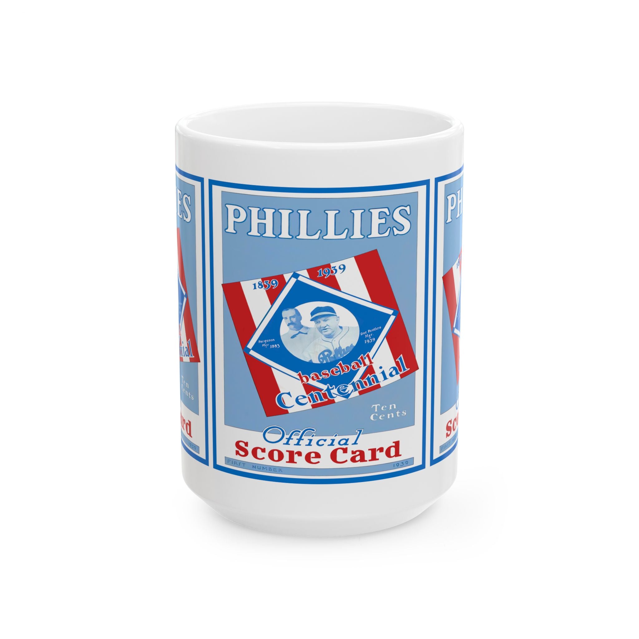 Ceramic Mug, 1939 Baseball Phillies, Sports Fan Gift, Vintage Baseball Mug, Baseball Lover Gift, Baseball Memorabilia, Sports Collectible