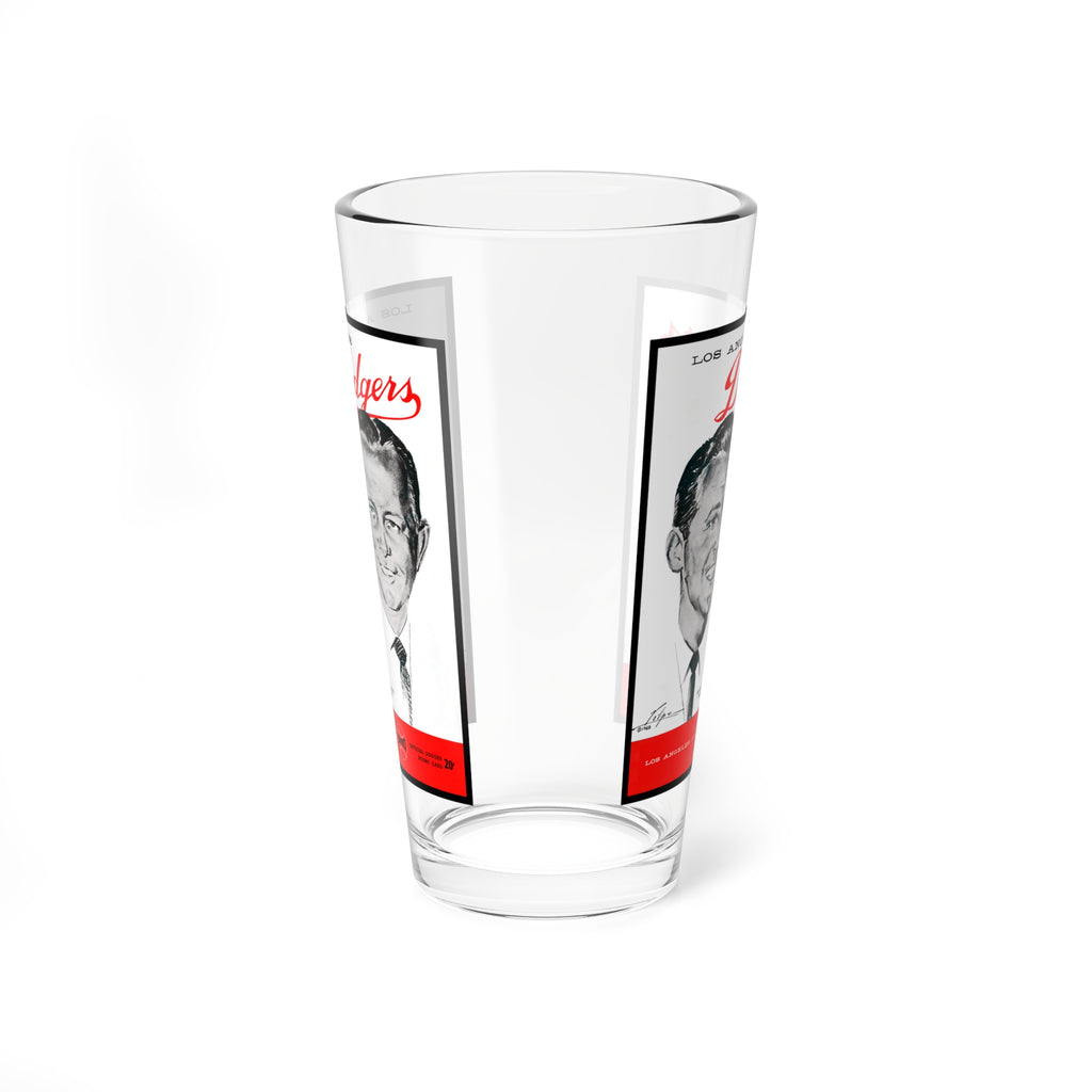 Mixing Glass, 16oz - 1960 Baseball Dodgers - Vin and Jerry, Custom Sports Fan Gift, Baseball Themed Glassware, Cocktail Mixing Glass, Unique