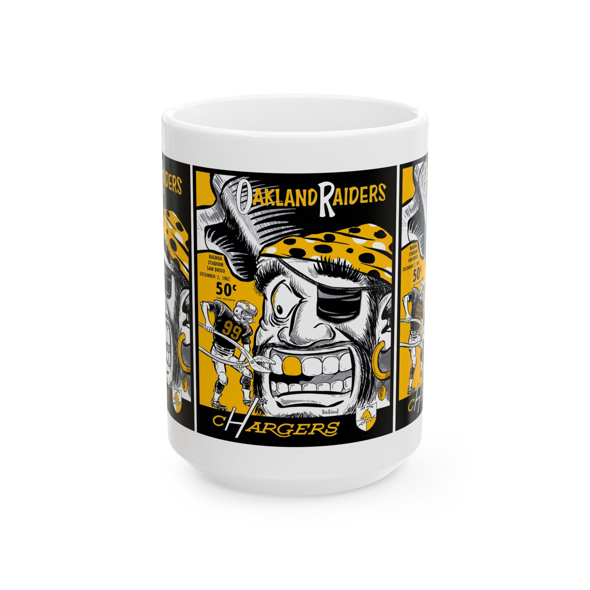 Football Ceramic Mug, Oakland vs San Diego, Sports Fan Gift, Gift for Him, Office Decor, Football Memorabilia