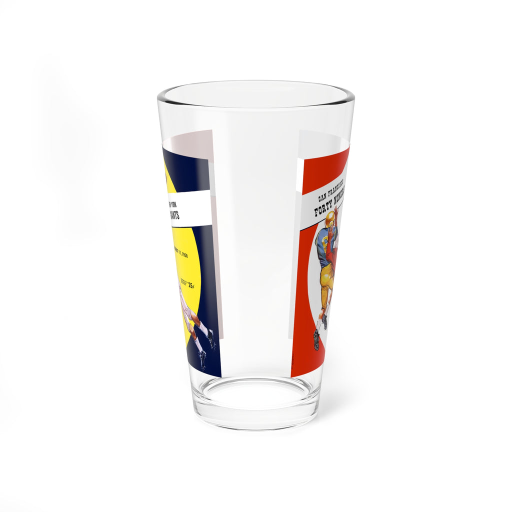 Mixing Glass, 16oz - 1958 Football New York Giants - San Francisco 49ers, Football Sports Barware, Cocktail Glass, Gift for Football Fans