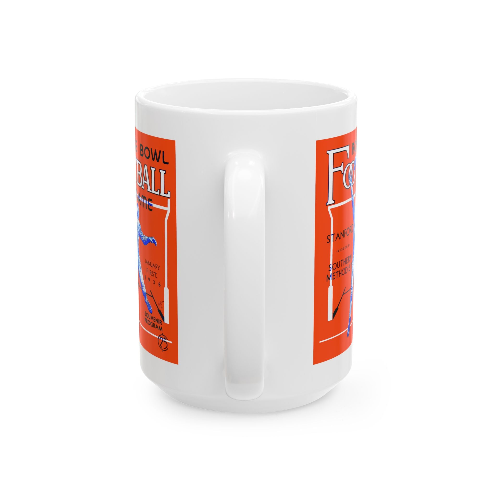 College Football 1936 Rose Bowl Ceramic Mug, 11oz 15oz - SMU Stanford Fan Gift, Sports Memorabilia, Game Day Cup, Vintage Athletics