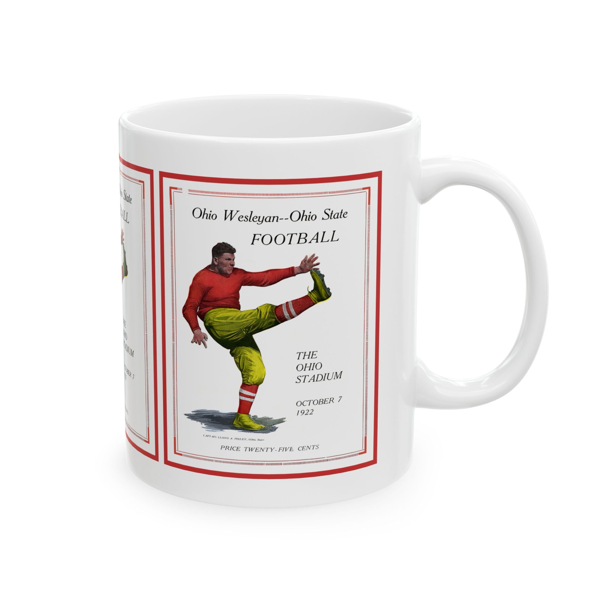 Ohio Wesleyan vs Ohio State 1922 Football Ceramic Mug, Sports Fan Gift, Coffee Cup, Tea Mug, Football Game Memorabilia, Vintage Sports Mug