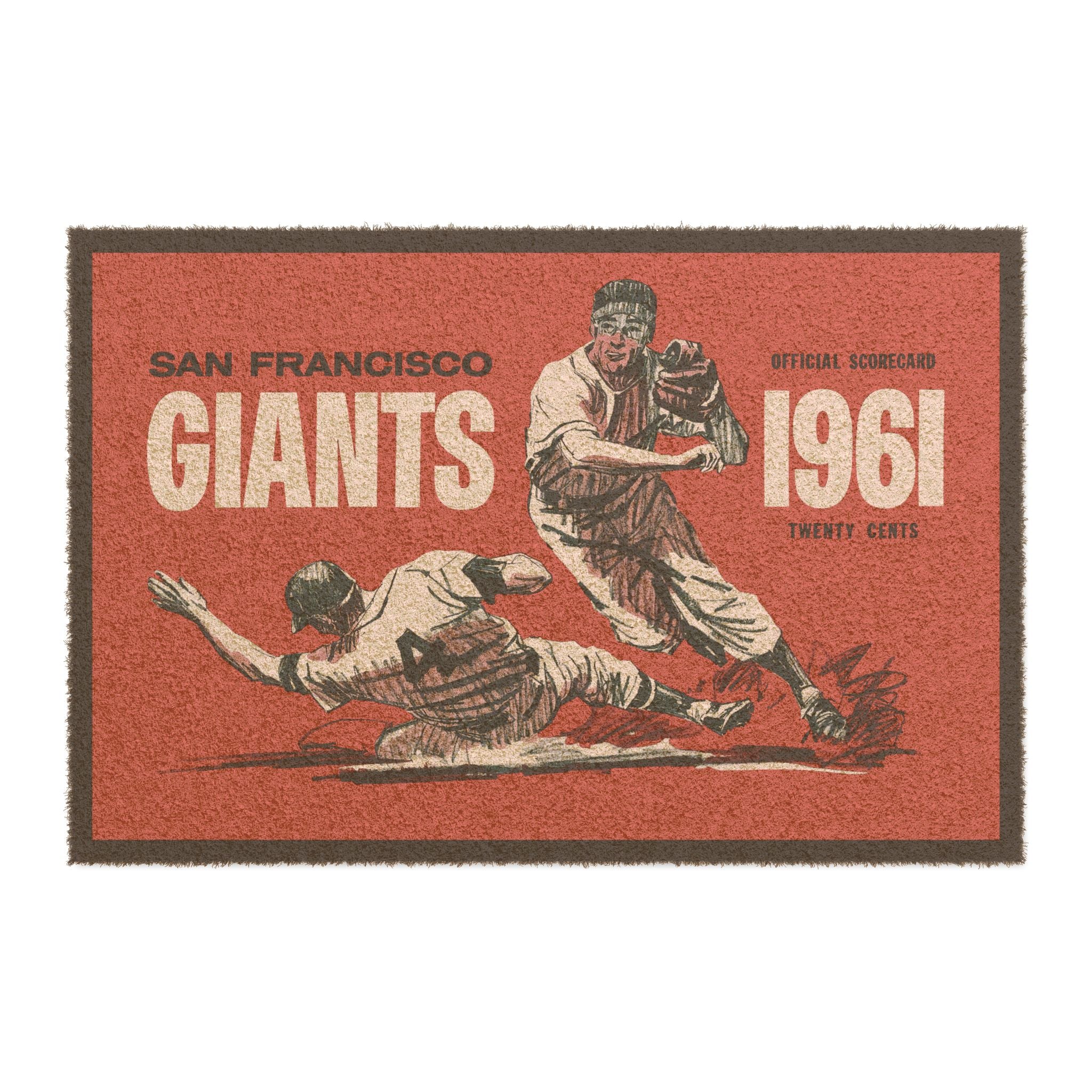 1961 Vintage San Francisco Giants Baseball Scorecard - Doormat
