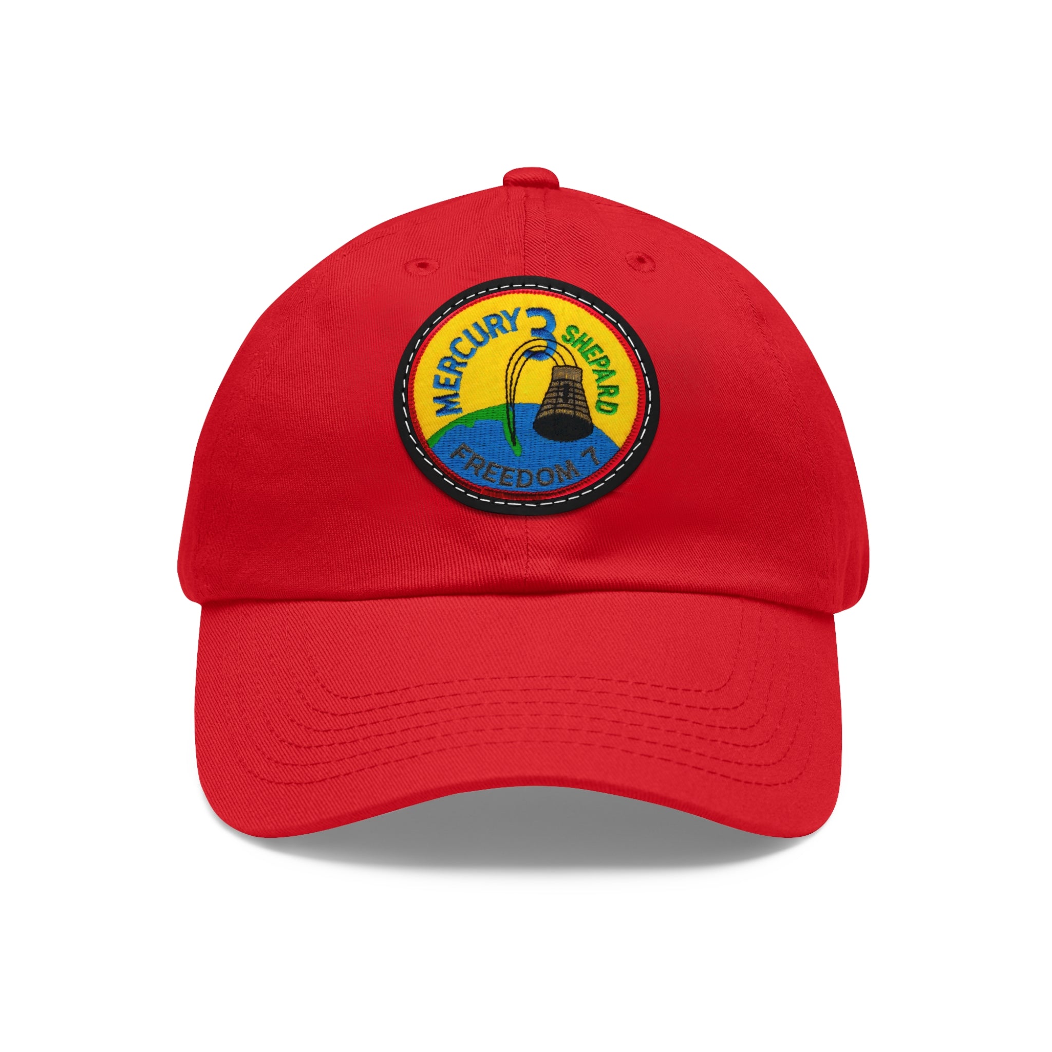 NASA Mercury 3 - Friendship 7 Flight Patch - Dad Hat with Leather Patch (Round)