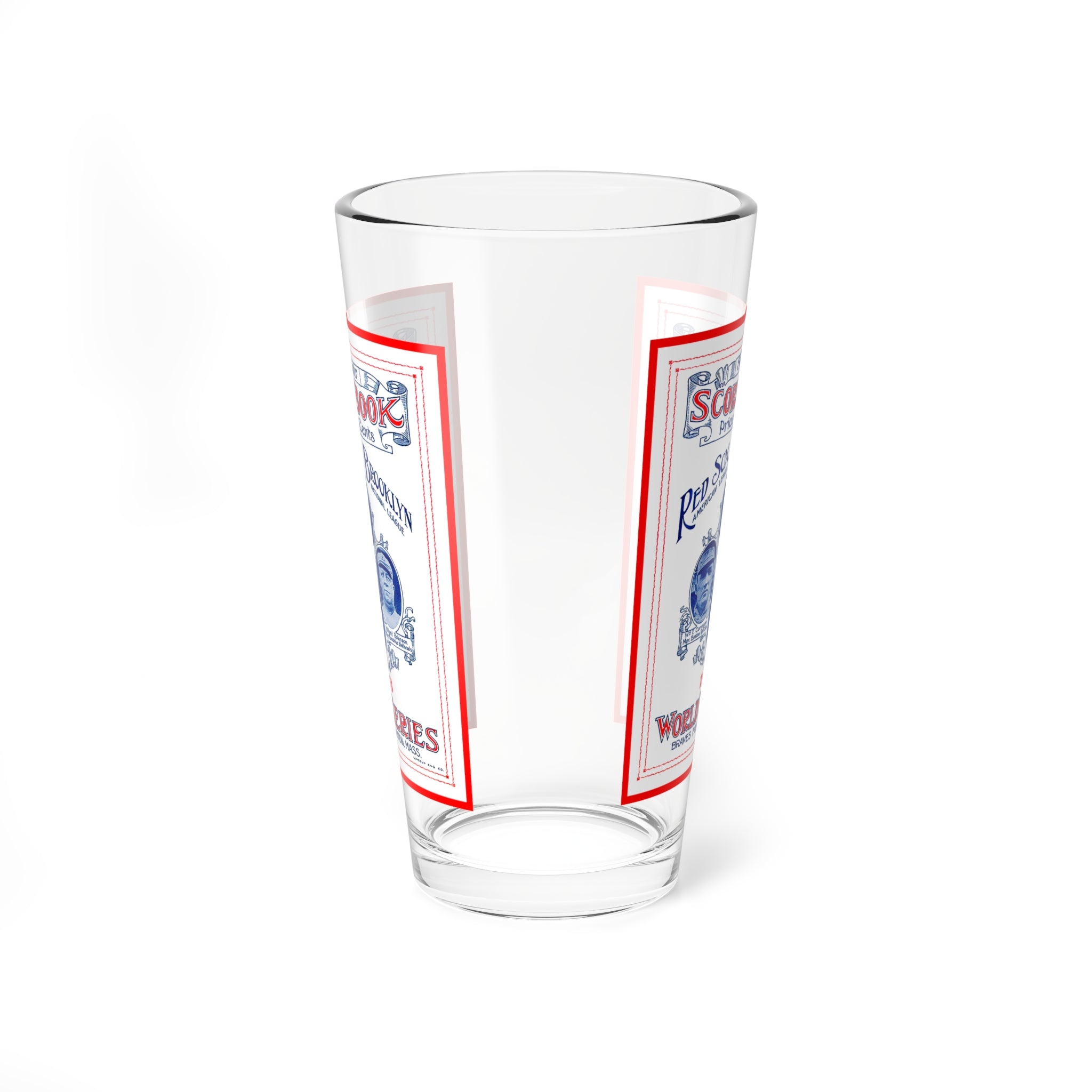 Mixing Glass, 16oz - 1916 Baseball World Series Dodgers-Red Sox, Gift, Barware, Sports Memorabilia, Baseball Fanatic, Vintage Style
