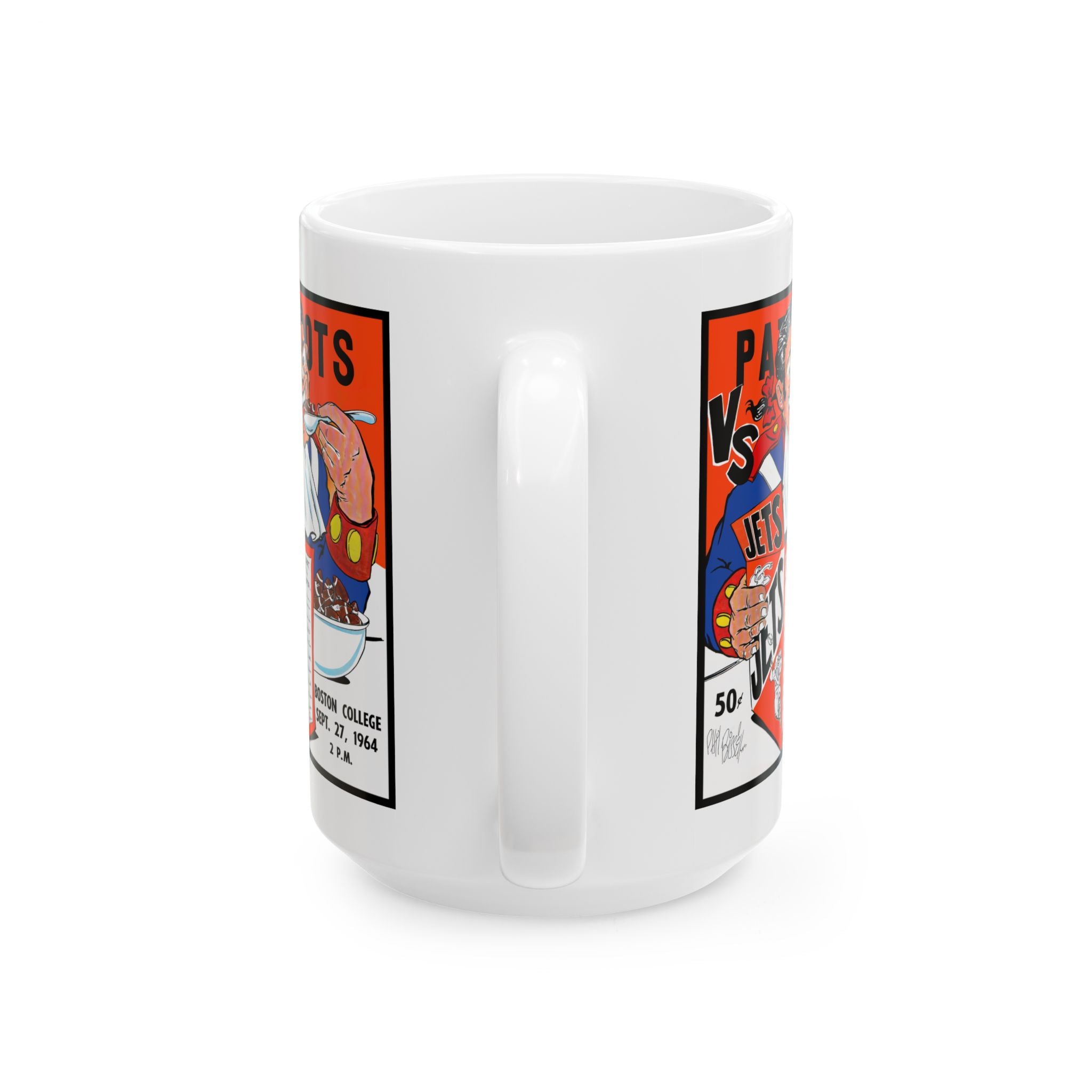 1964 Patriots vs Jets Football Mug | Retro Game Score Ceramic Coffee Cup 11oz and 15oz