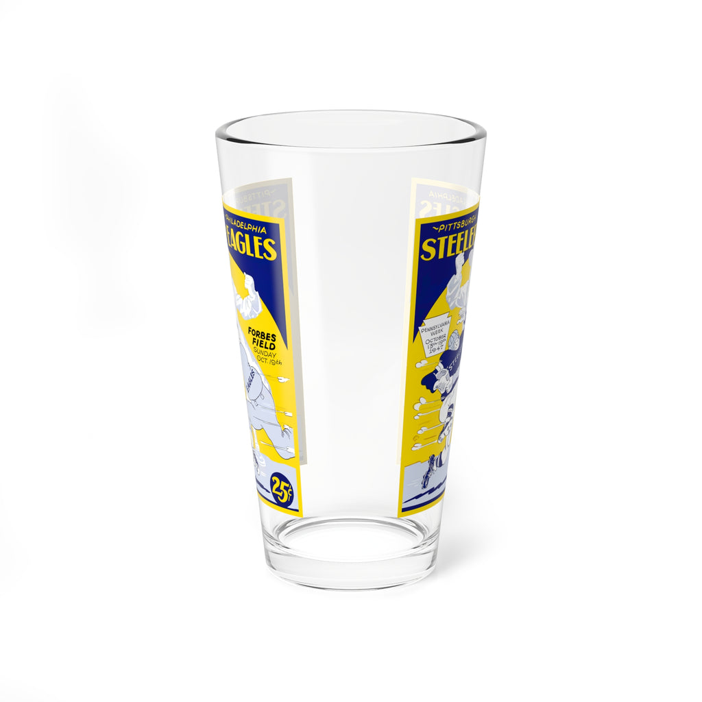 Mixing Glass — 1947 Vintage Steelers vs Eagles Game Program Cover Pint Glass (16 oz)