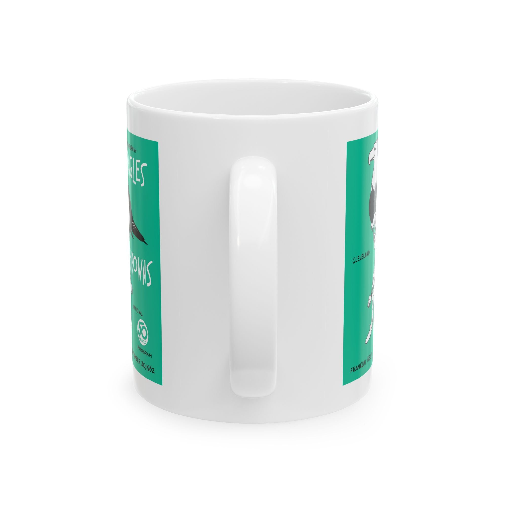 Ceramic Mug, 1962 Eagles Football Browns, Coffee Cup, Sports Fan Gift, Vintage Football Memorabilia, Retro Design