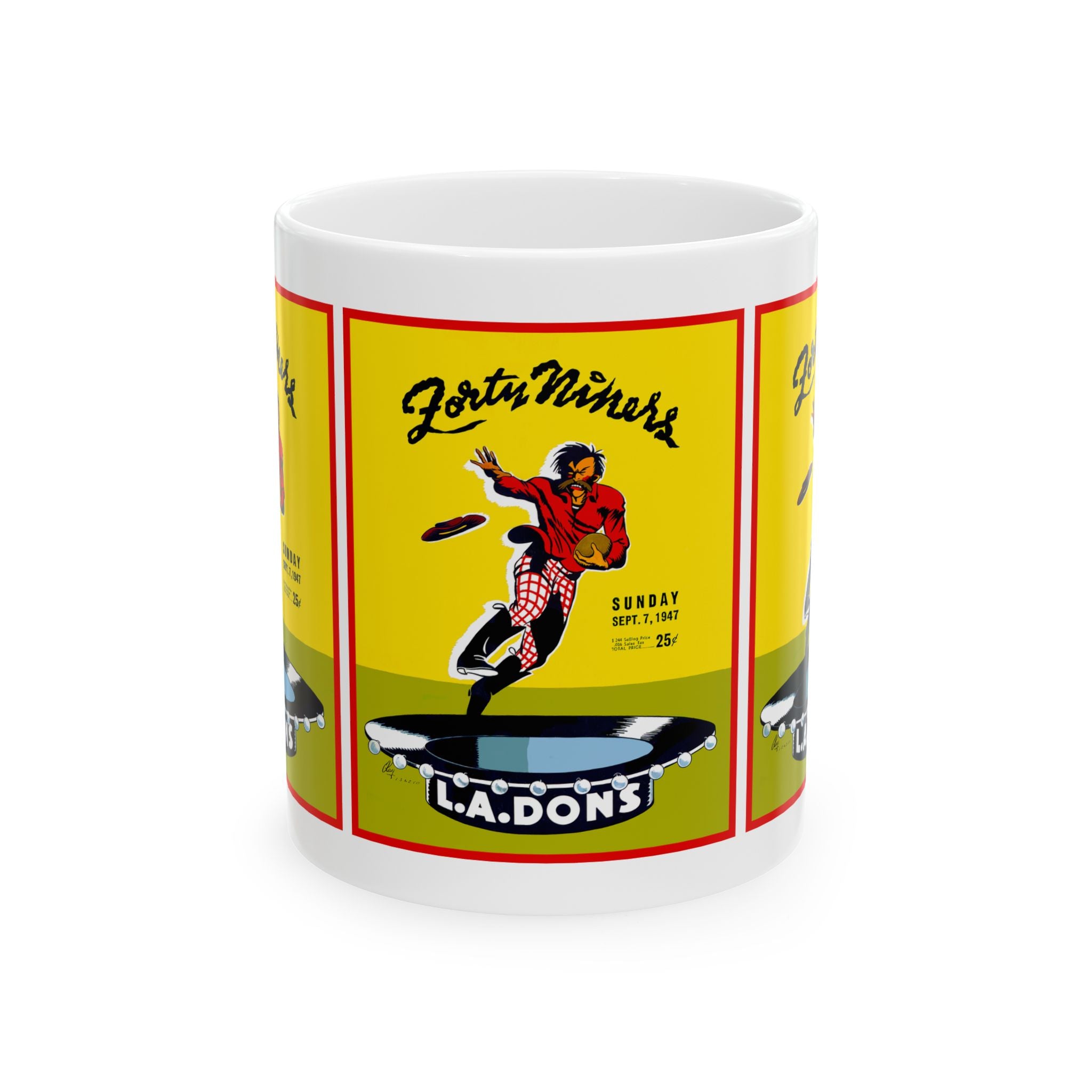 Vintage 1947 Football 49ers Los Angeles Dons Ceramic Mug, Sports Fan Gift, Coffee Cup, Retro Sports Memorabilia, Football Enthusiast, Unique