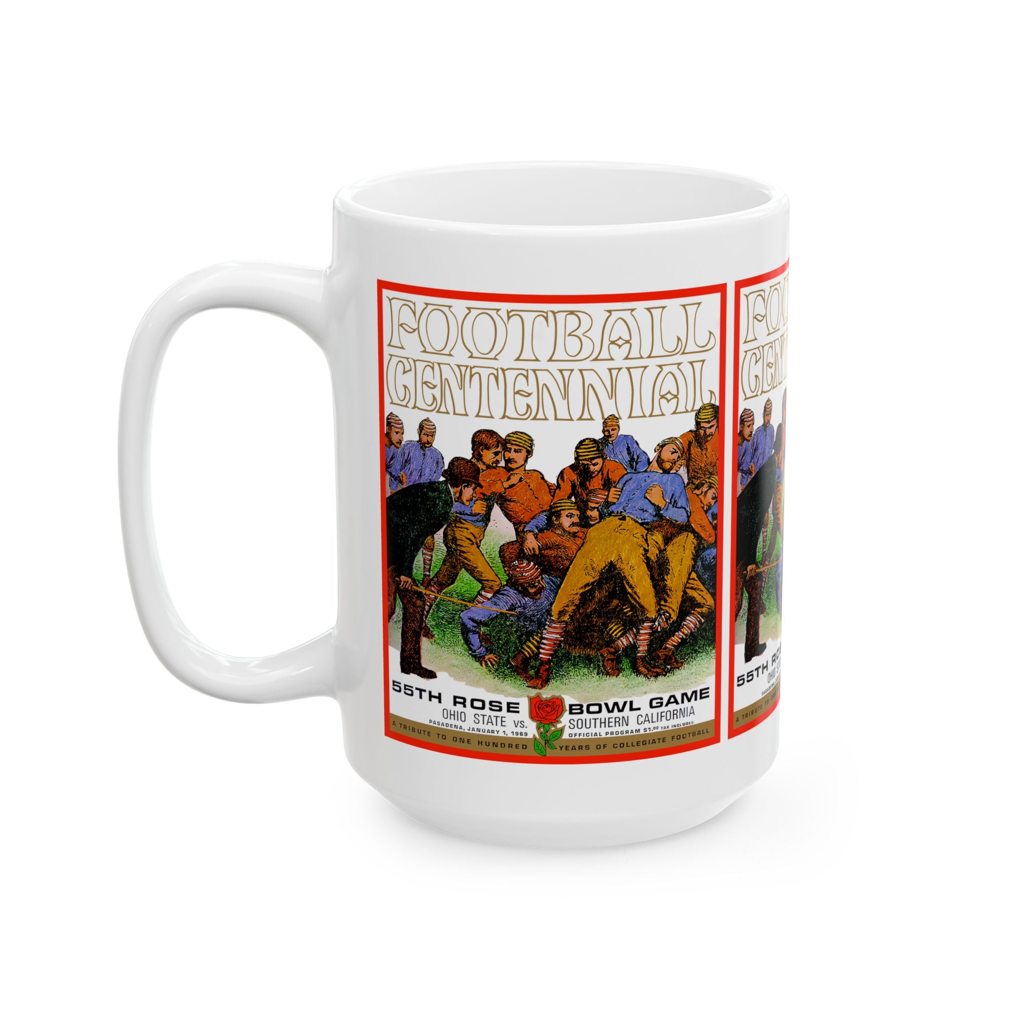 1969 Football Rose Bowl Ceramic Mug — Retro College Game Day Coffee Cup (11oz, 15oz)