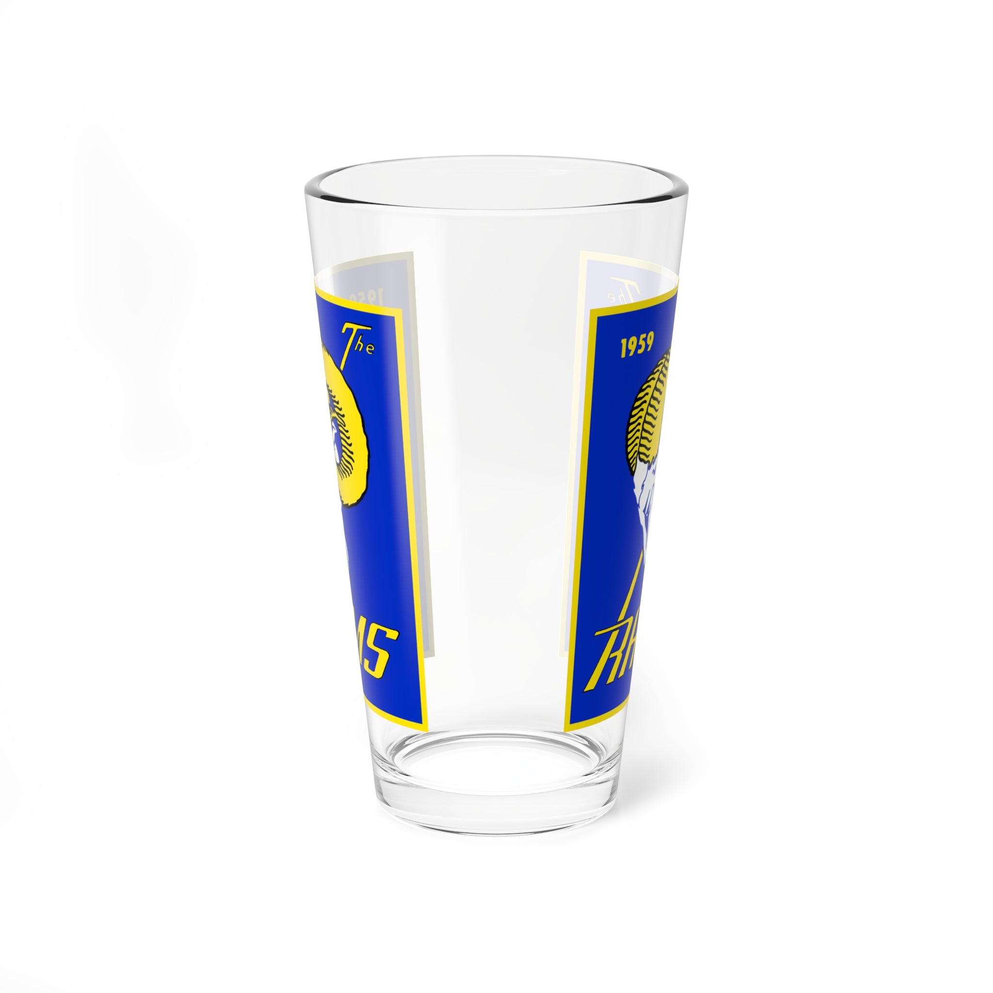 1959 Football Yearbook Mixing Glass, 16oz - Los Angeles Rams Memorabilia, Vintage Sports Barware, Sports Fan Gift, Father's Day Present