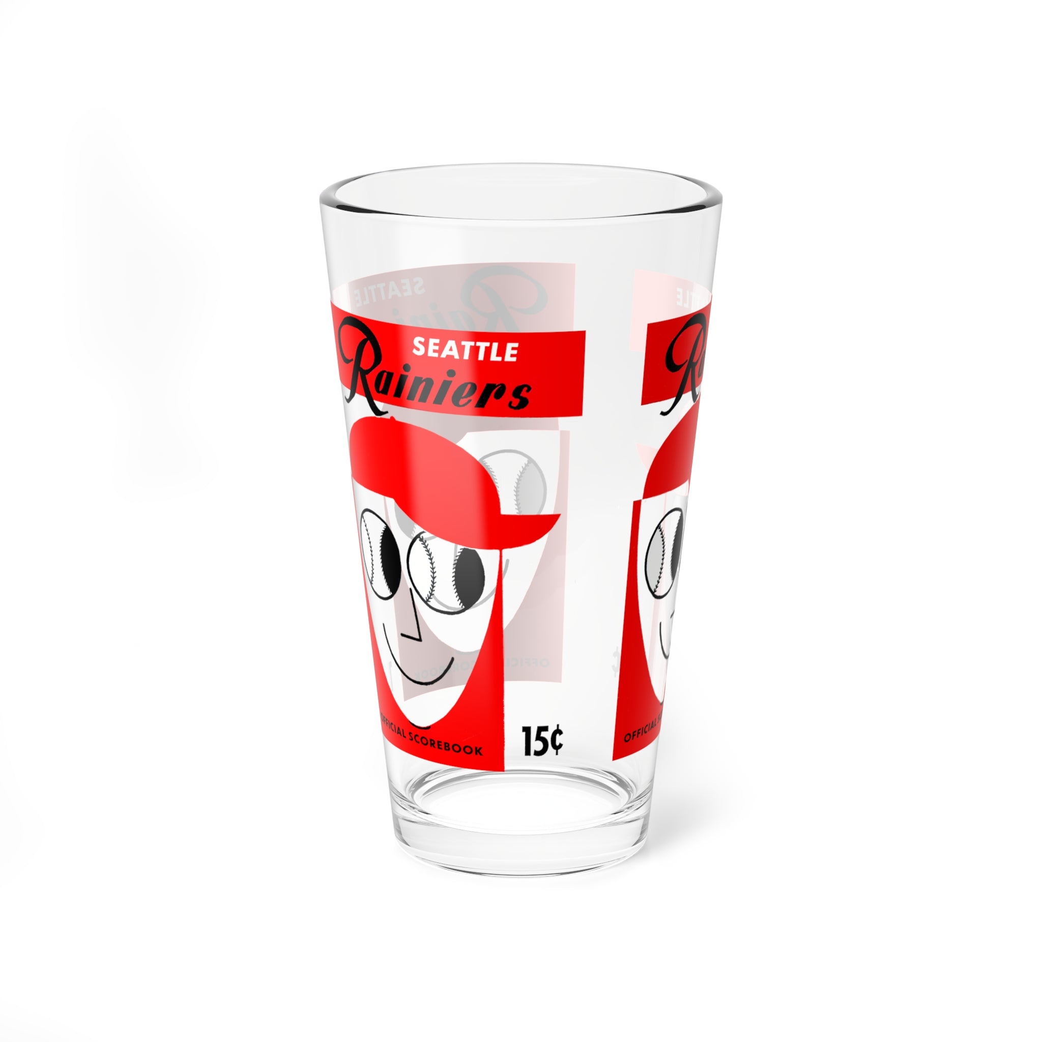 1955 Seattle Rainiers Baseball Program Cover -  Pint Glass, 16oz