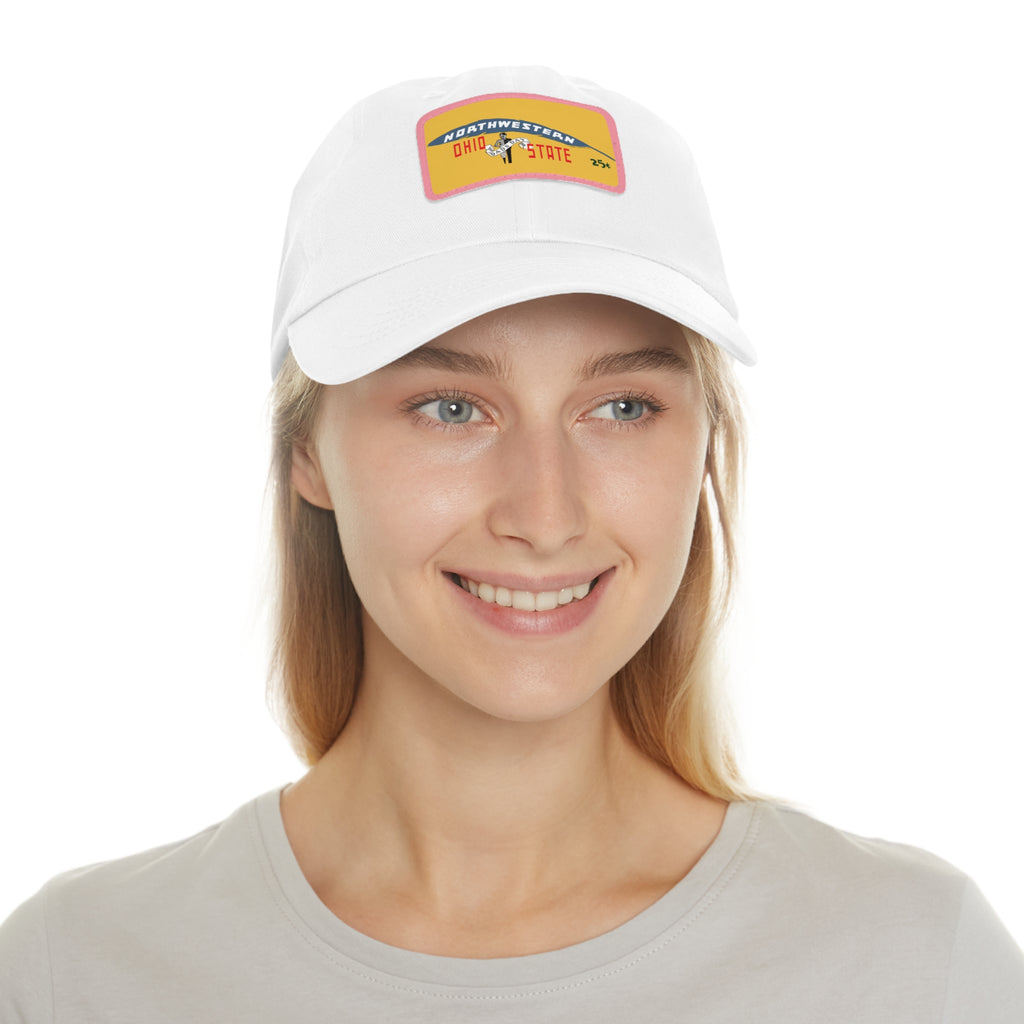 1937 Vintage Northeastern - Ohio State Football - Dad Hat with Leather Patch (Rectangle)
