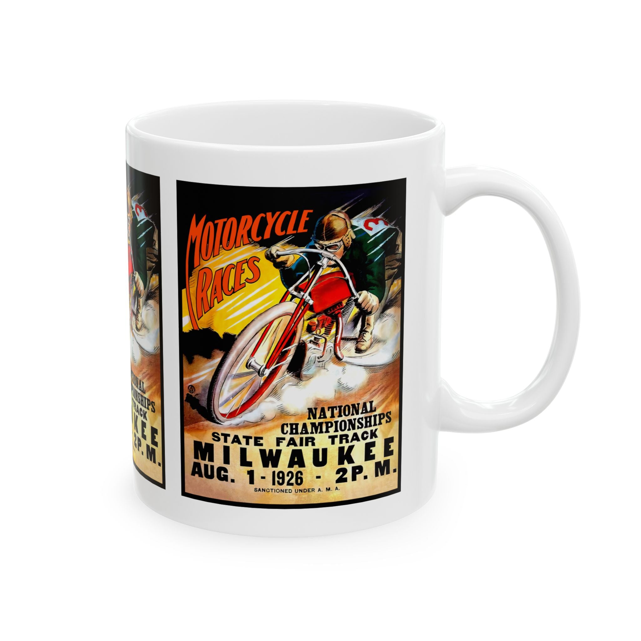 1926 Vintage Motorcycle Racing Program Cover - National Championship - Ceramic Mug, 11oz