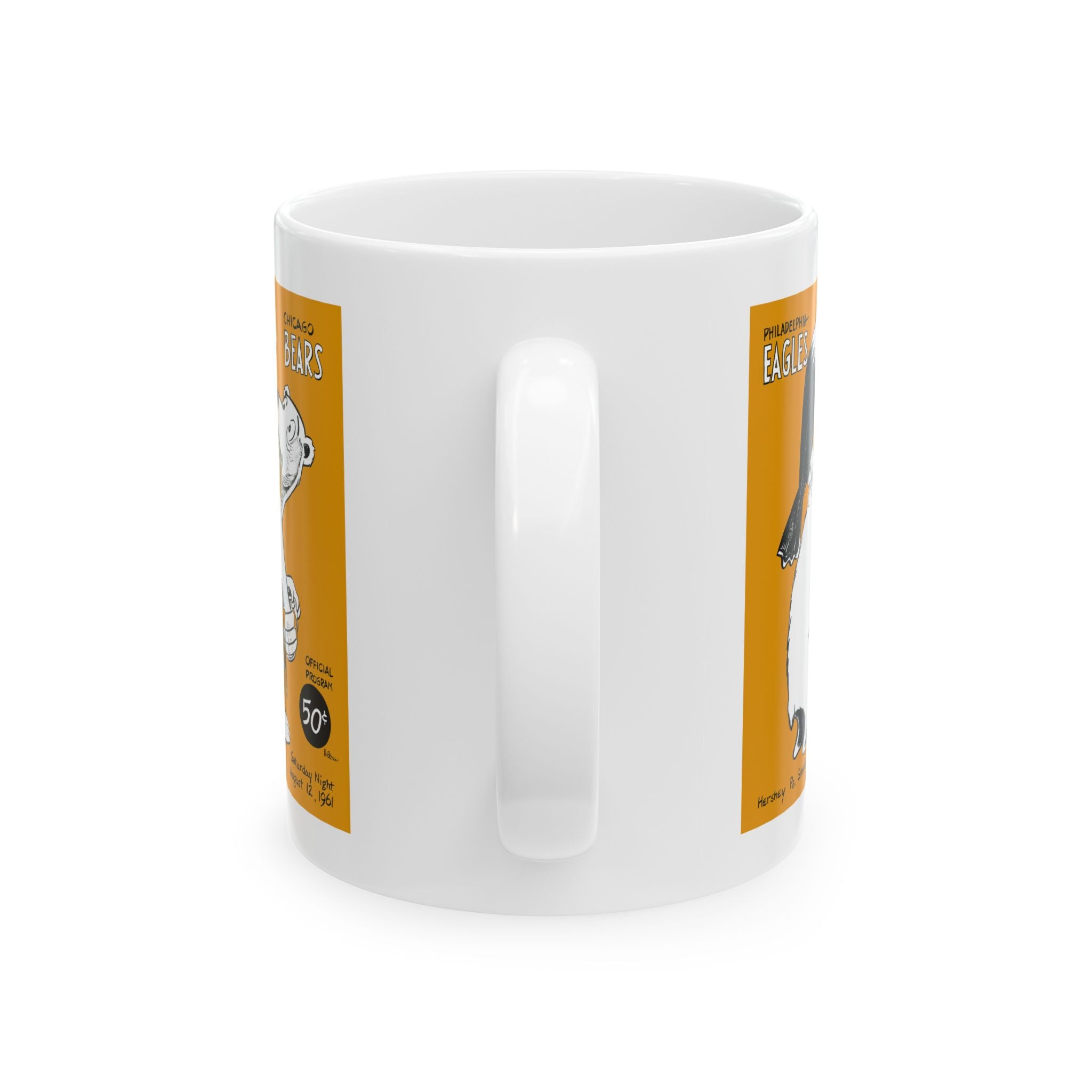 Retro Football Ceramic Mug, 1961 Eagles Bears, Sports Fan Gift, Coffee Cup, Tea Mug, Football Lover Mug, Football
