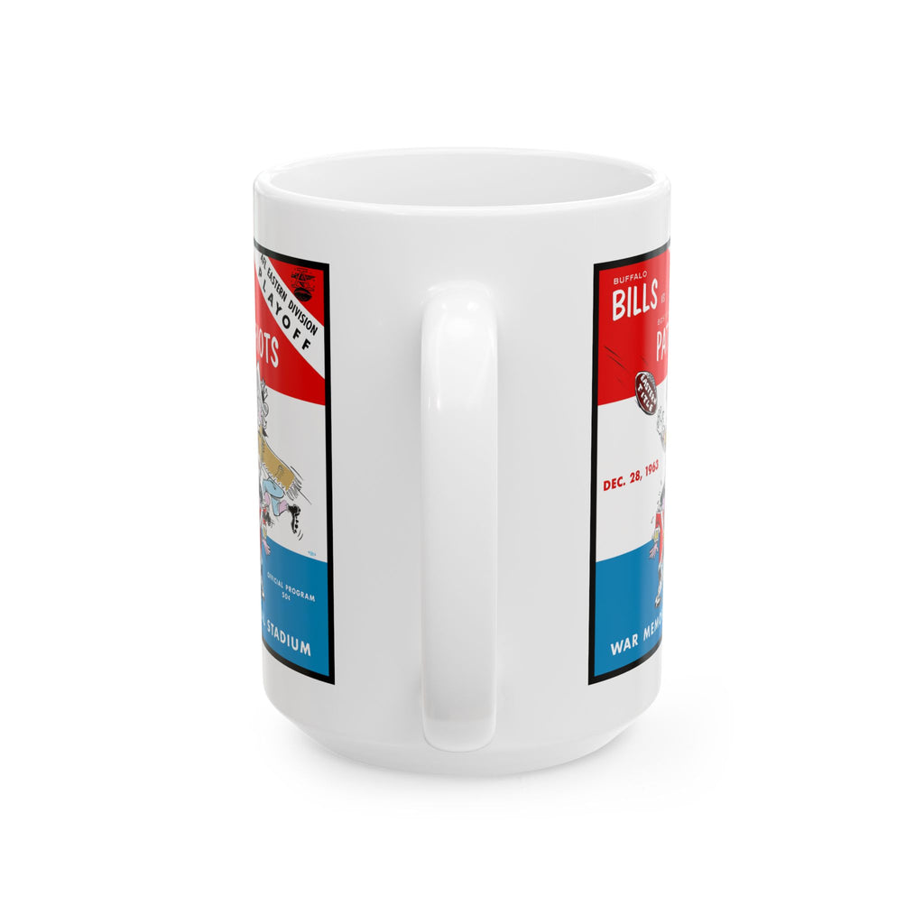 Football Fan Ceramic Mug, Football Buffalo Bill Boston Patriots Coffee Cup, Sports Team Gift, Football Lover's Mug, Game Day Tea Mug