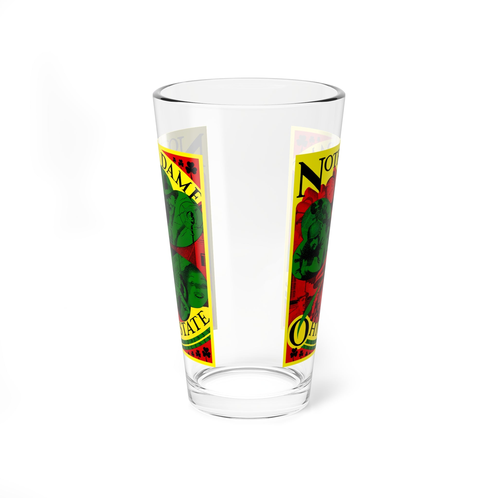 Mixing Glass, 16oz - 1935 Ohio State Notre Dame Football design, Sports Barware, Game Day Beer Glass, College Football Fan Gift, Football