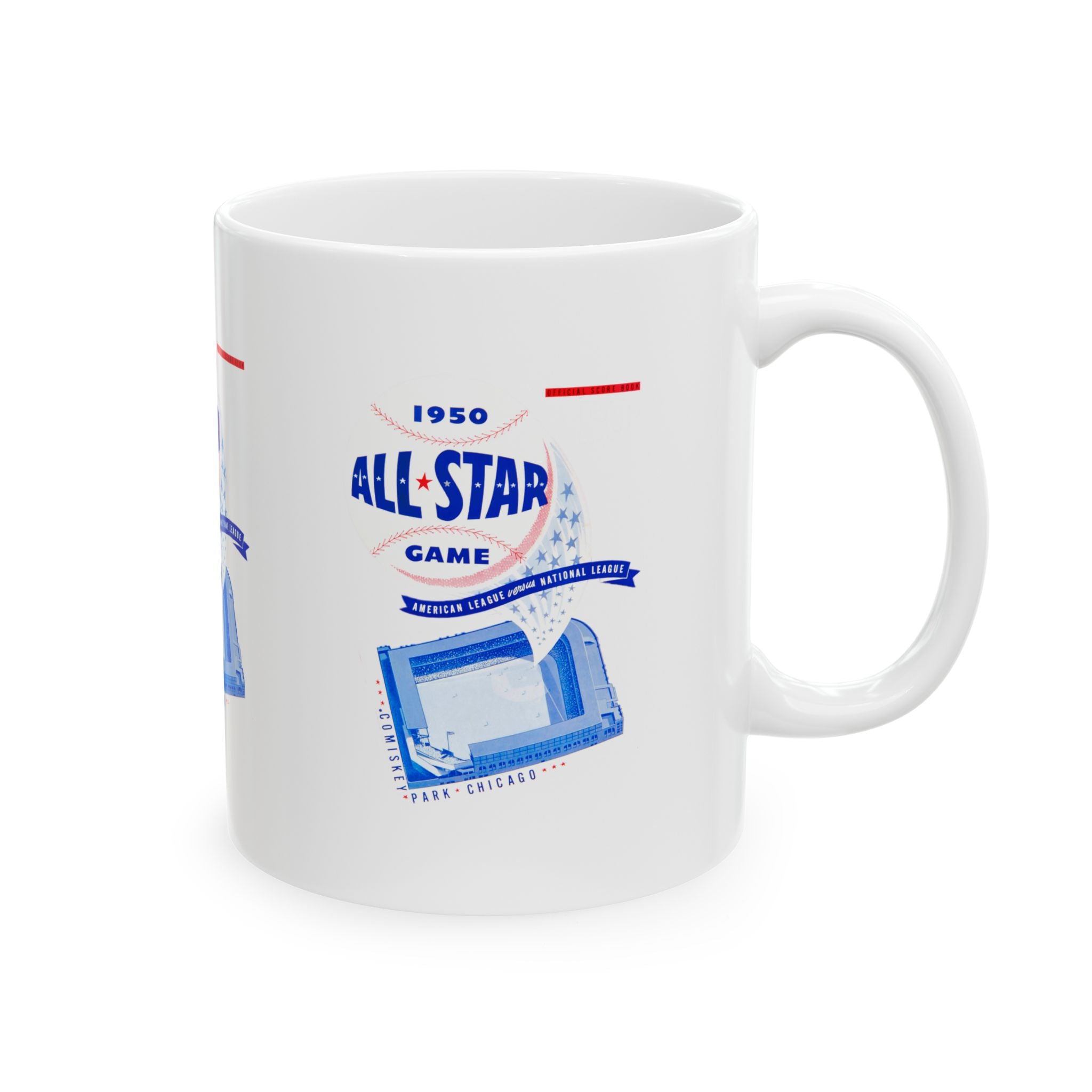 1950 Vintage All -Star Game Baseball Program Cover - Comiskey Park, Chicago  - Ceramic Mug, 11oz