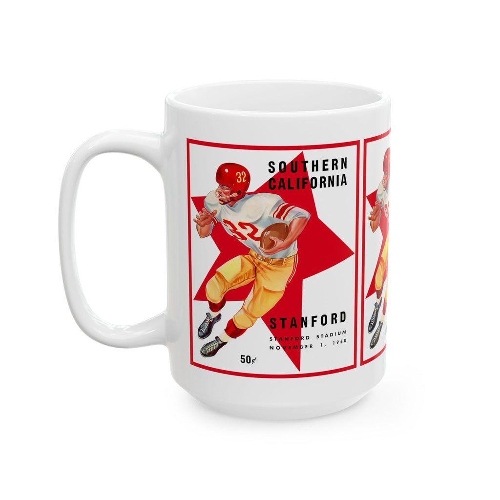 Football Ceramic Mug, 1958 Southern California Stanford, Sports Fan Gift, Coffee Cup, Tea Mug, Football Team