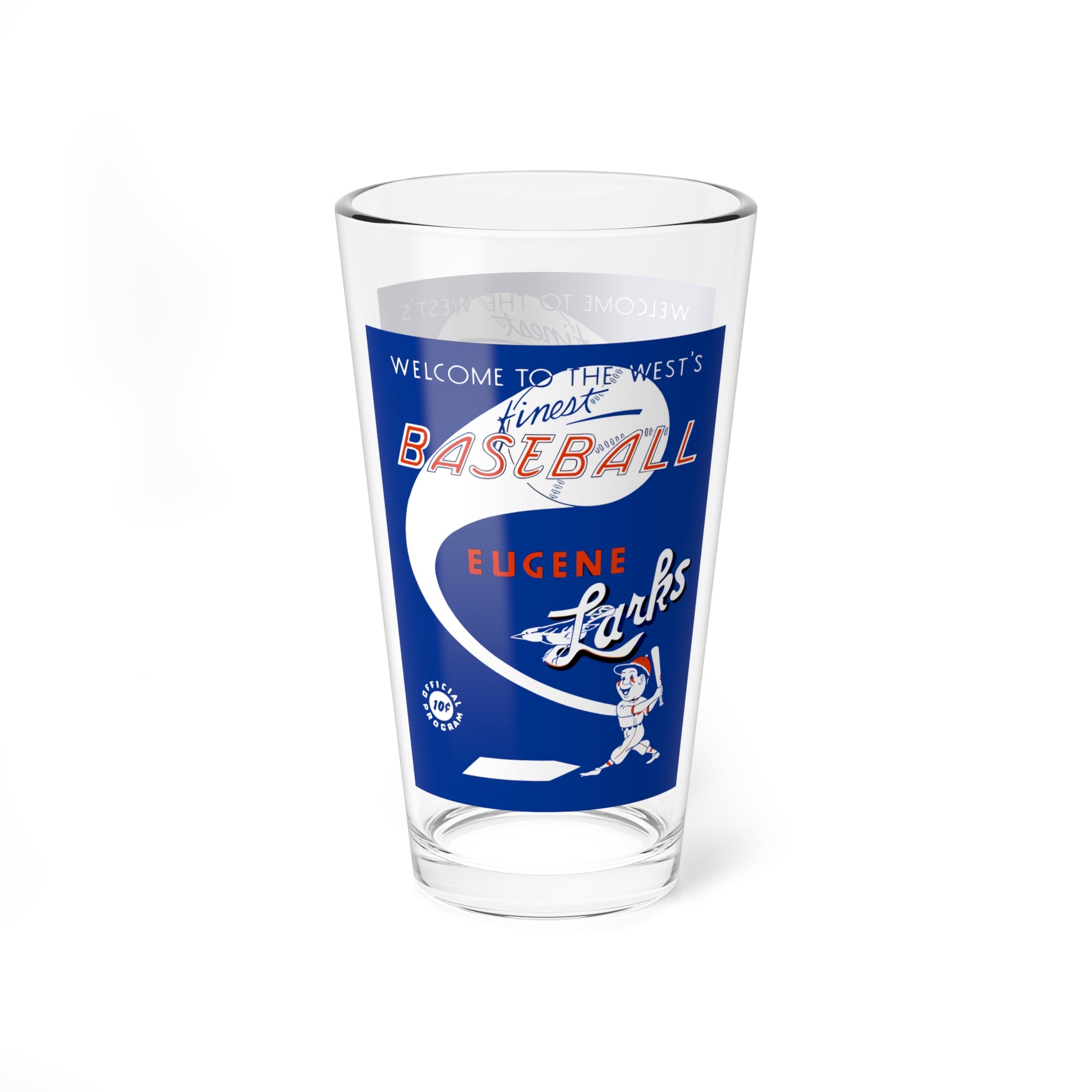 Mixing Glass, 16oz - Vintage 1950 Eugene Larks Baseball Far West League, Barware Gift, Sports Fan Glassware, Retro Baseball Collectible,