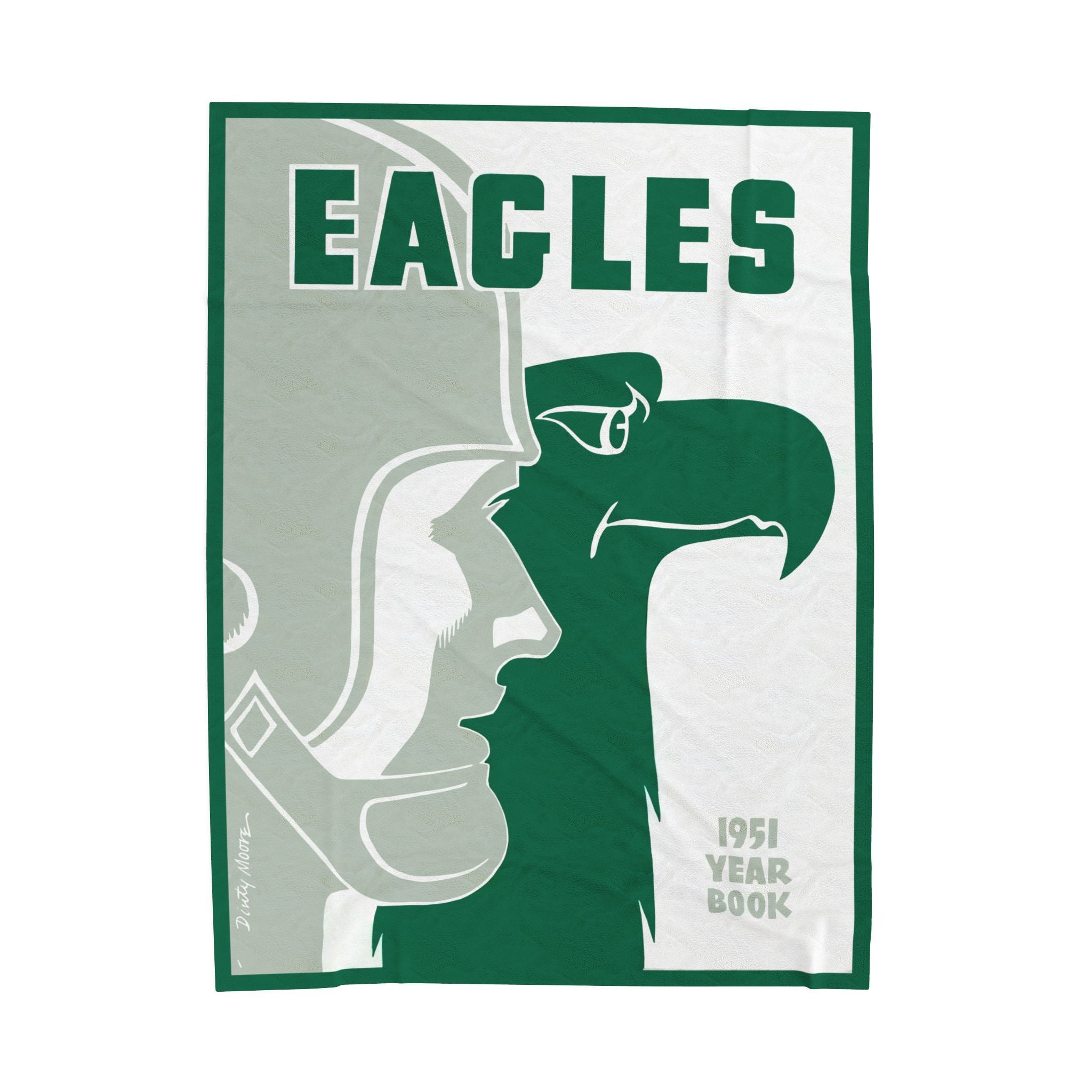 Velveteen Plush Blanket, 1951 Eagles Football Yearbook Philadelphia, Throw Blanket, Home Decor, Gift for Sports Fans, Game Day Blanket