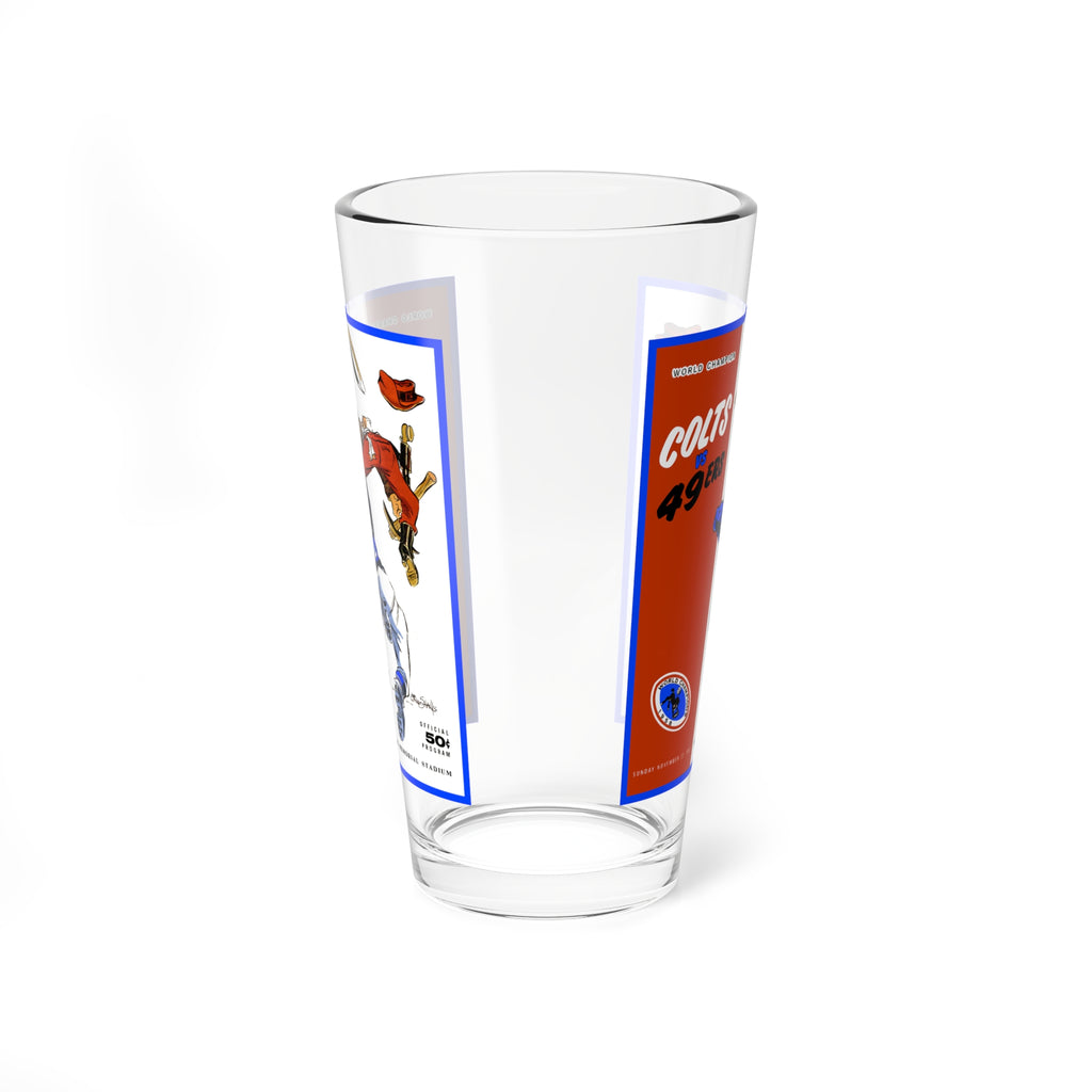 Mixing Glass, 16oz - 1959 Football San Francisco 49ers - Baltimore Colts, Football Fan Gift, Sports Barware, Football Memorabilia, Game Day