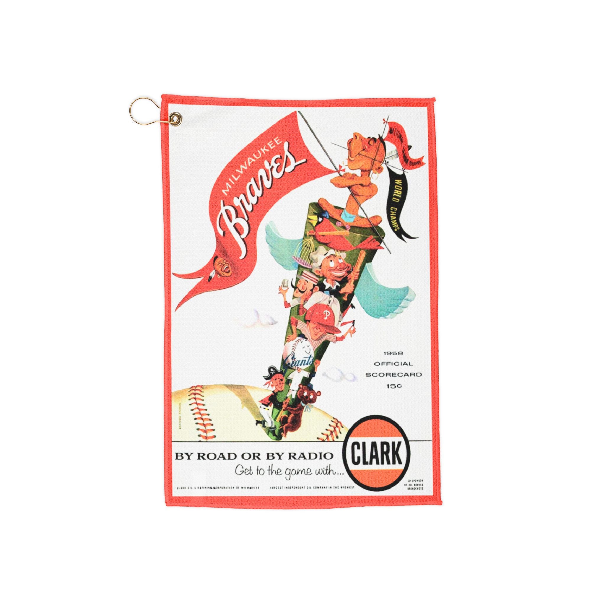 Golf Towels, Milwaukee Braves Baseball Towel, Sports Towel, Golf Accessories, Golf Gift, Retro Baseball Towel