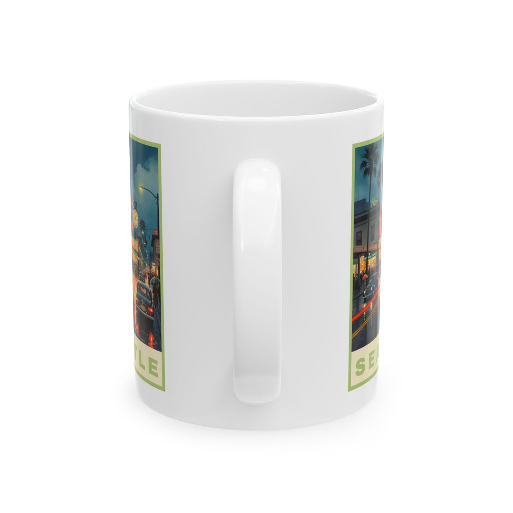 Seattle Street View Public Market Mug | City Coffee Cup 11oz and 15oz