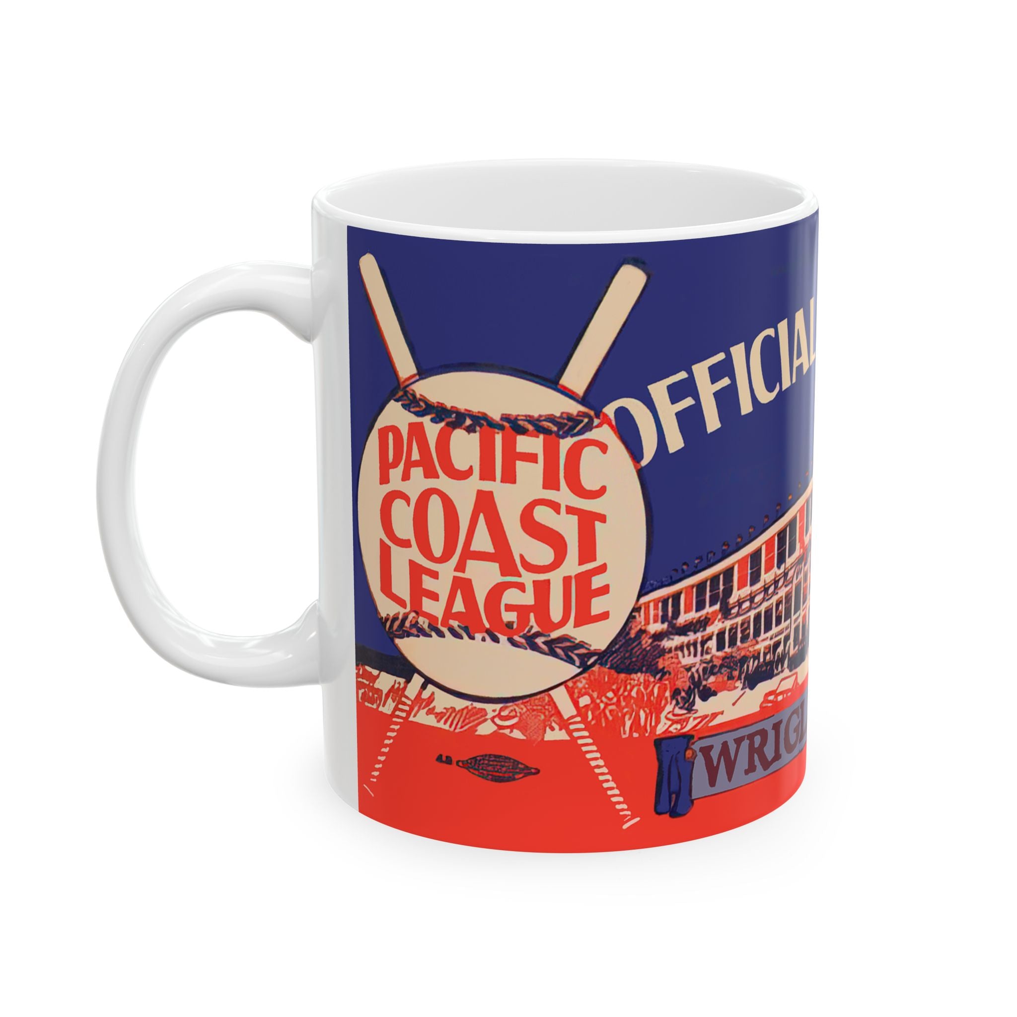 Ceramic Mug, 1937 Pacific Coast League Baseball - Wrigley Field - Los Angeles, Vintage Baseball Fan Gift, Baseball Memorabilia, Sports Lover