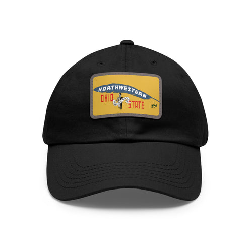 1937 Vintage Northeastern - Ohio State Football - Dad Hat with Leather Patch (Rectangle)