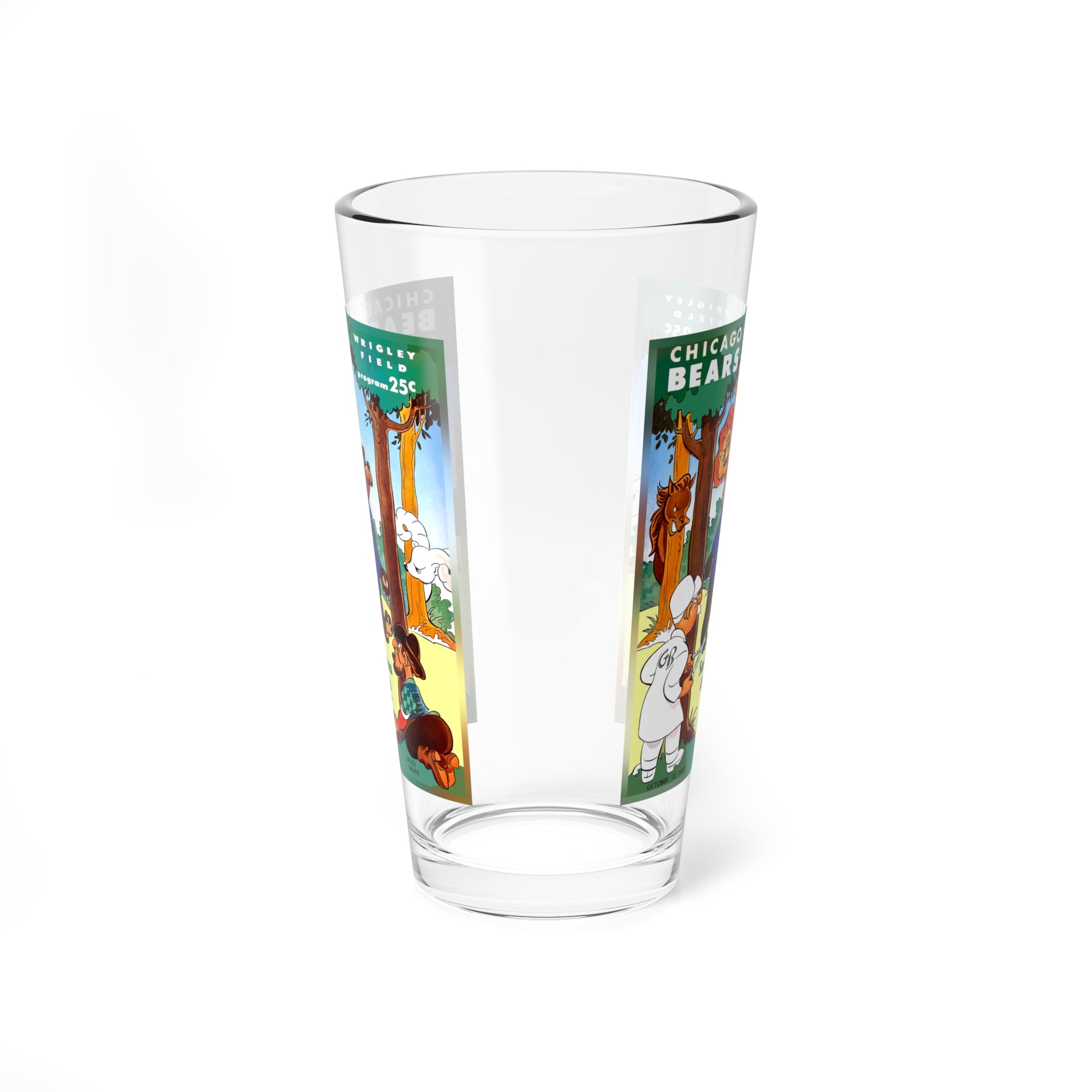 1958 Football Bears vs 49ers Football Mixing Glass, 16oz