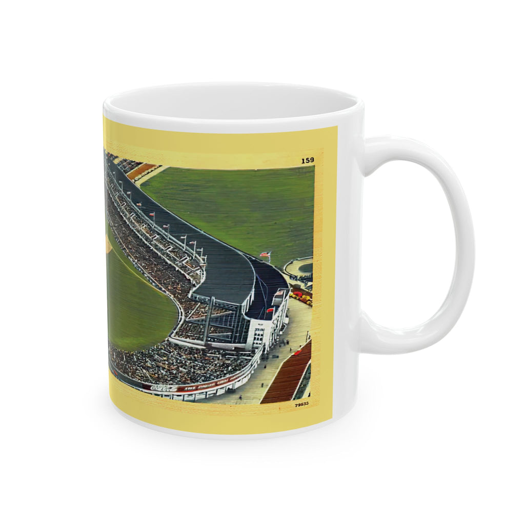 Vintage New York Postcard Yankee Stadium Ceramic Mug — Vintage Ballpark Panorama (11oz & 15oz)