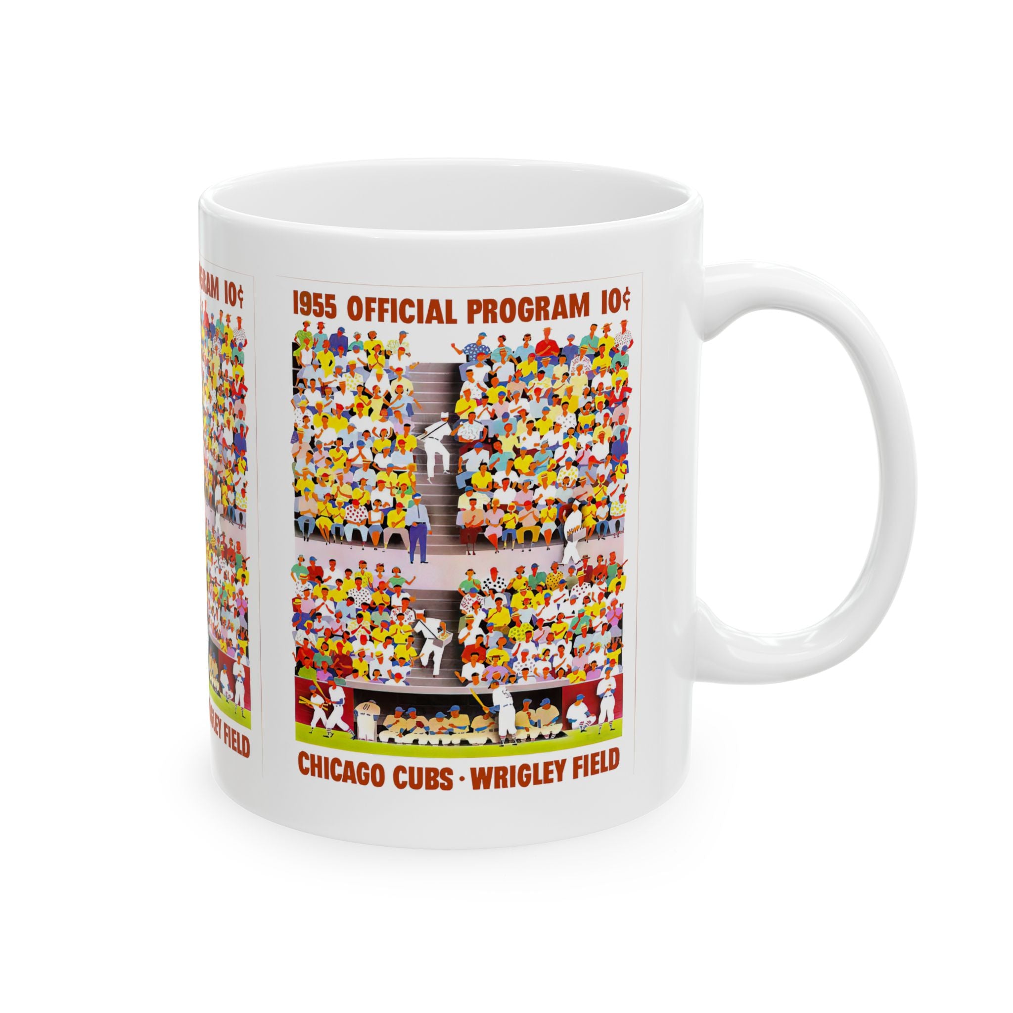 1955 Vintage Chicago Cubs Baseball Program Cover - Ceramic Mug, 11oz