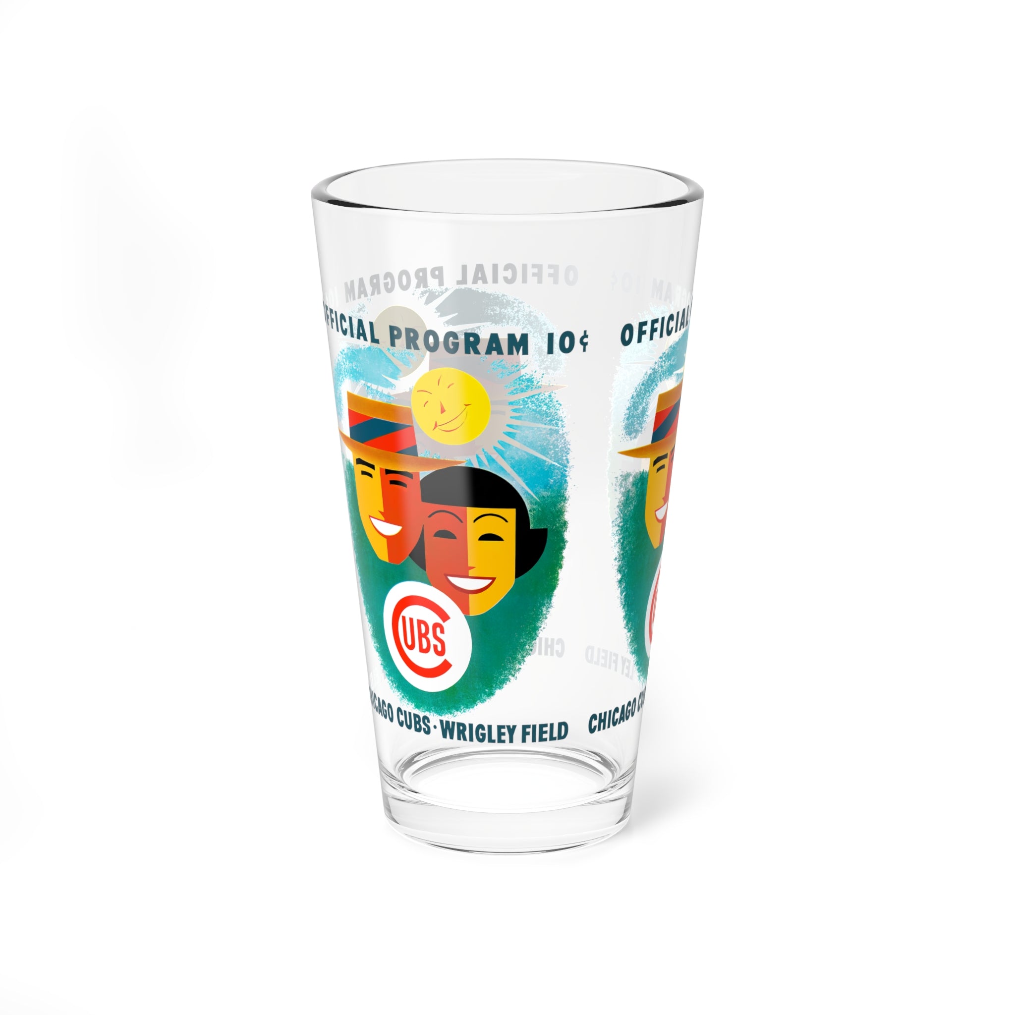 1956 Vintage Chicago Cubs Baseball Program Cover -  Pint Glass, 16oz
