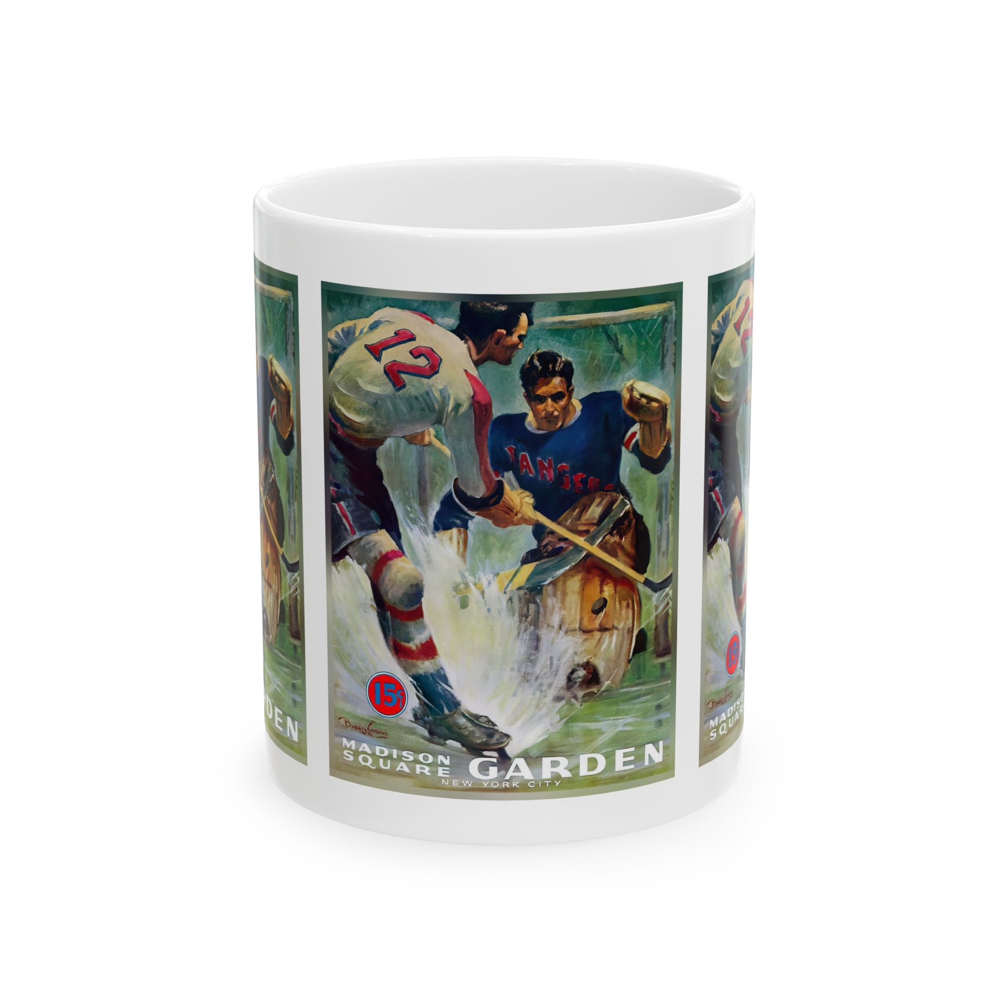 1940-1941 Vintage New York Americans - New York Rangers Hockey Program Cover - Ceramic Mug, 11oz, 15oz