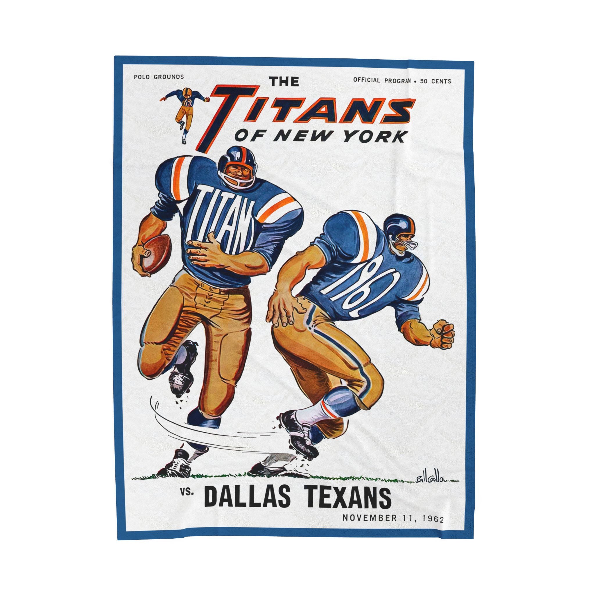1962 New York Titans vs Dallas Texans Vintage Football Blanket | Velveteen Plush