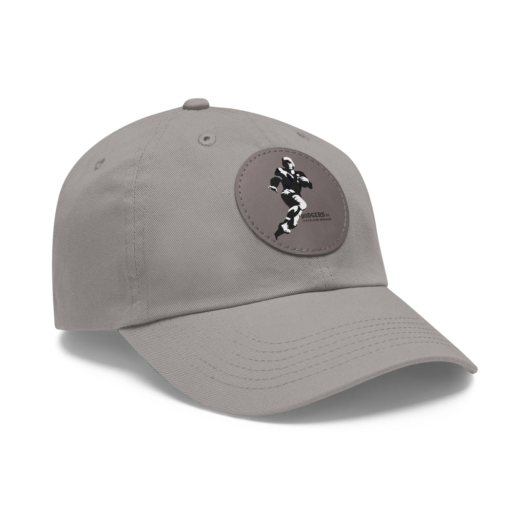 1947 Vintage Brooklyn Dodgers - Cleveland Browns Football - Dad Hat with Leather Patch (Round)
