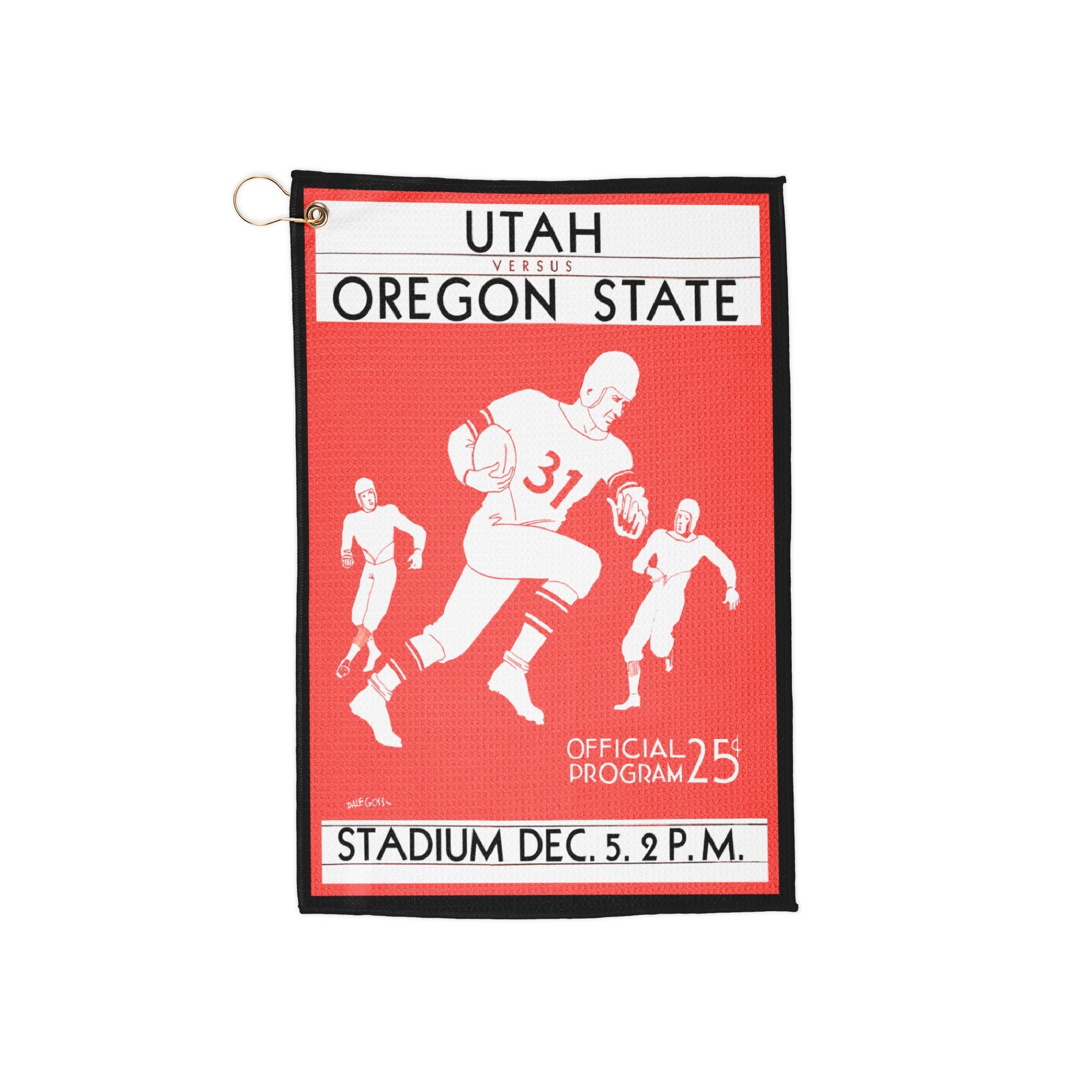 Vintage 1931 Football Oregon State-Utah Golf Towel, Sports Towel, College Football Fan Gift, Golf Accessories, Personalized Golf Towel, Golf