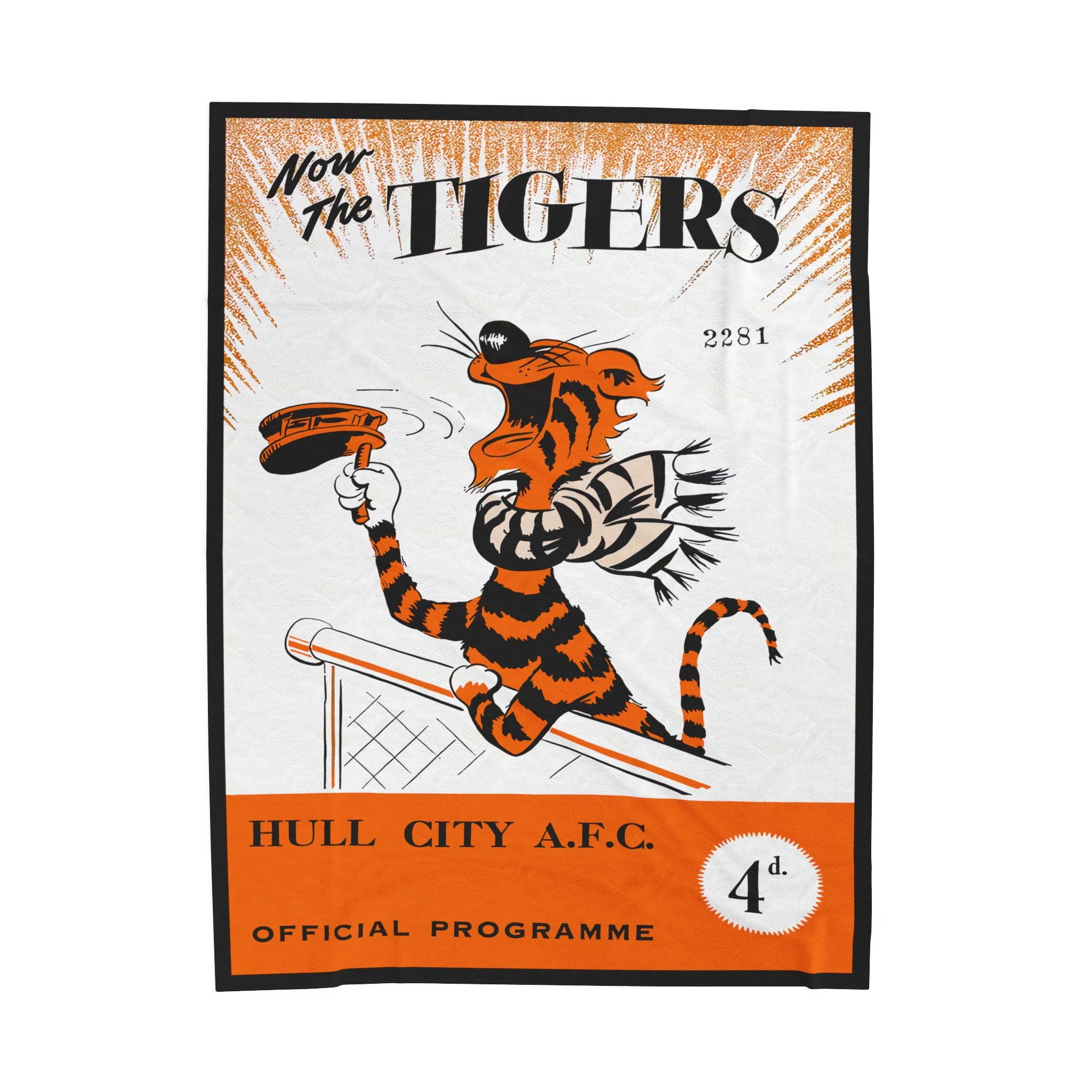 1956 Hull City AFC Football Velveteen Plush Blanket | Retro Football Memorabilia