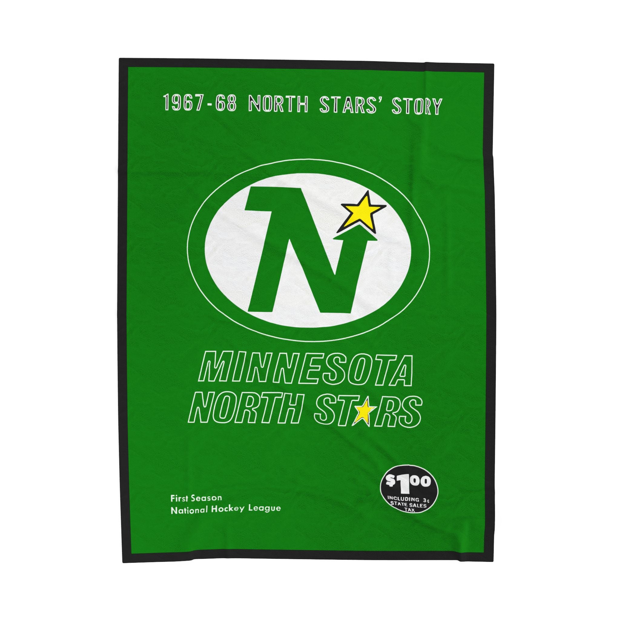 Hockey Blanket, Minnesota North Stars Sports Bedding, Hockey Fan Gift, Vintage Hockey Decor, 1967-1968 Hockey Team Blanket, Hockey Bedroom