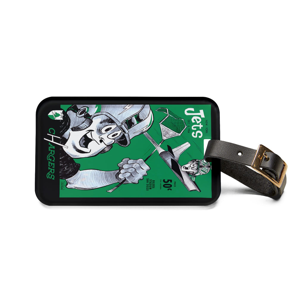 1964 Football Jets Chargers Luggage Tag | Retro Football Travel ID