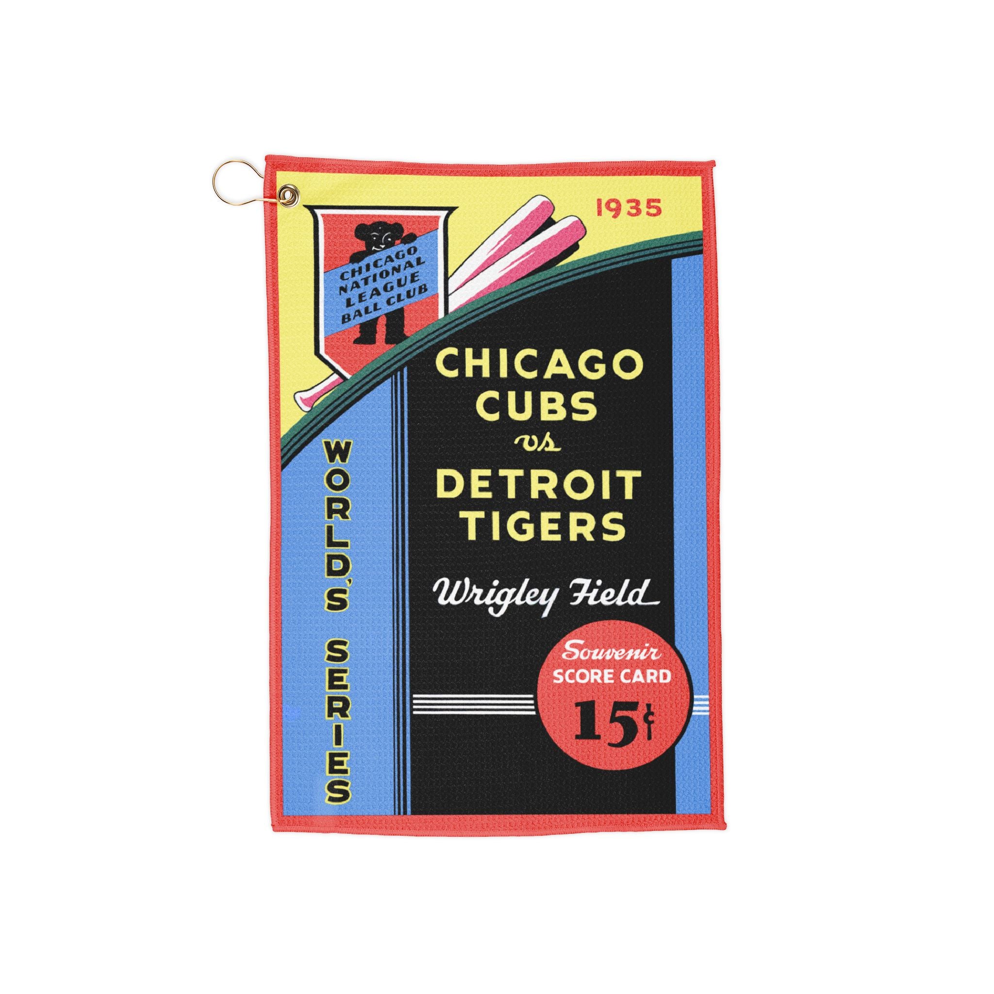 Vintage Sports Golf Towels - 1935 Baseball World Series Chicago Cubs Detroit Tigers Memorabilia, Golf Towel Set, Golf Course Accessories,