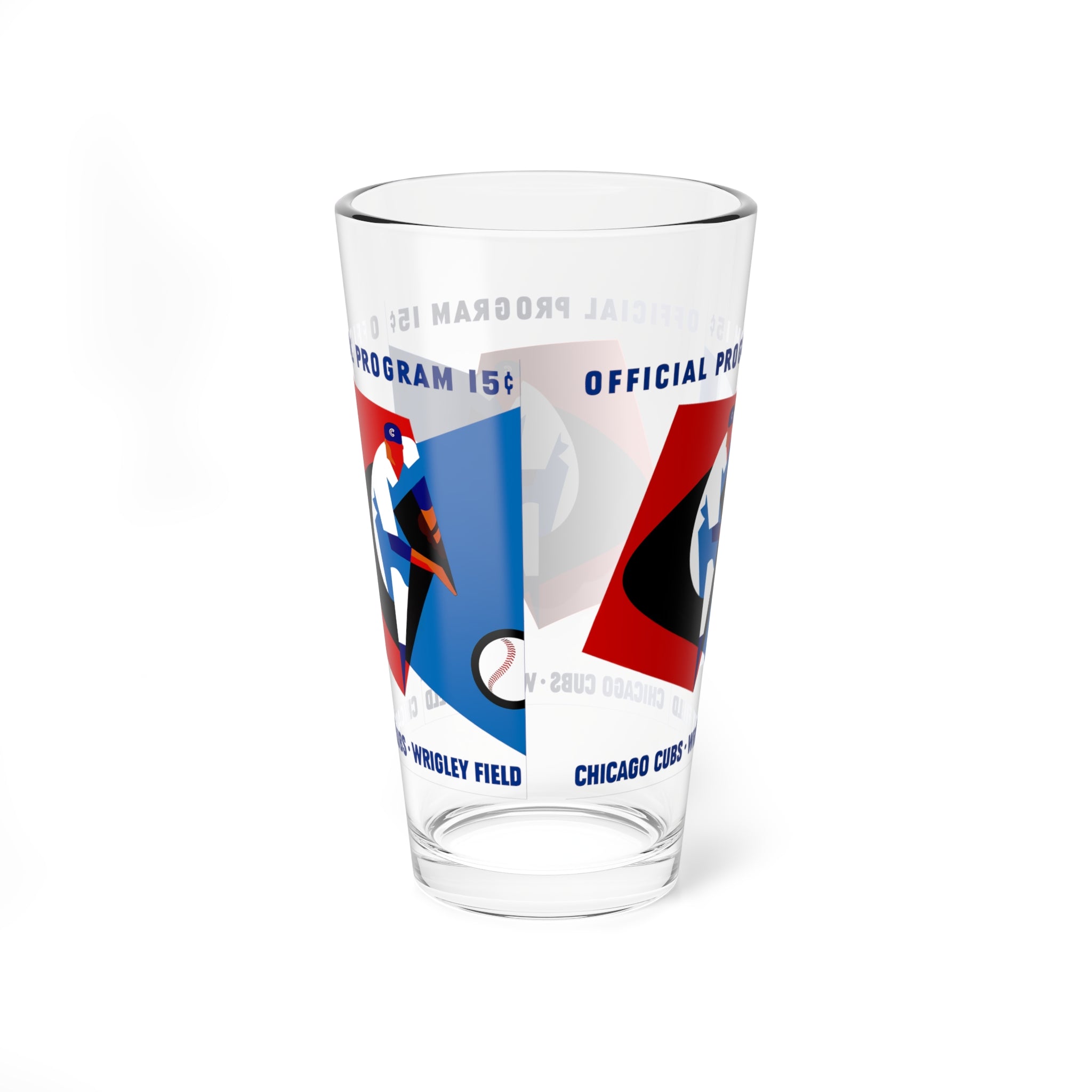 1965 Vintage Chicago Cubs Baseball Program Cover  -  Pint Glass, 16oz